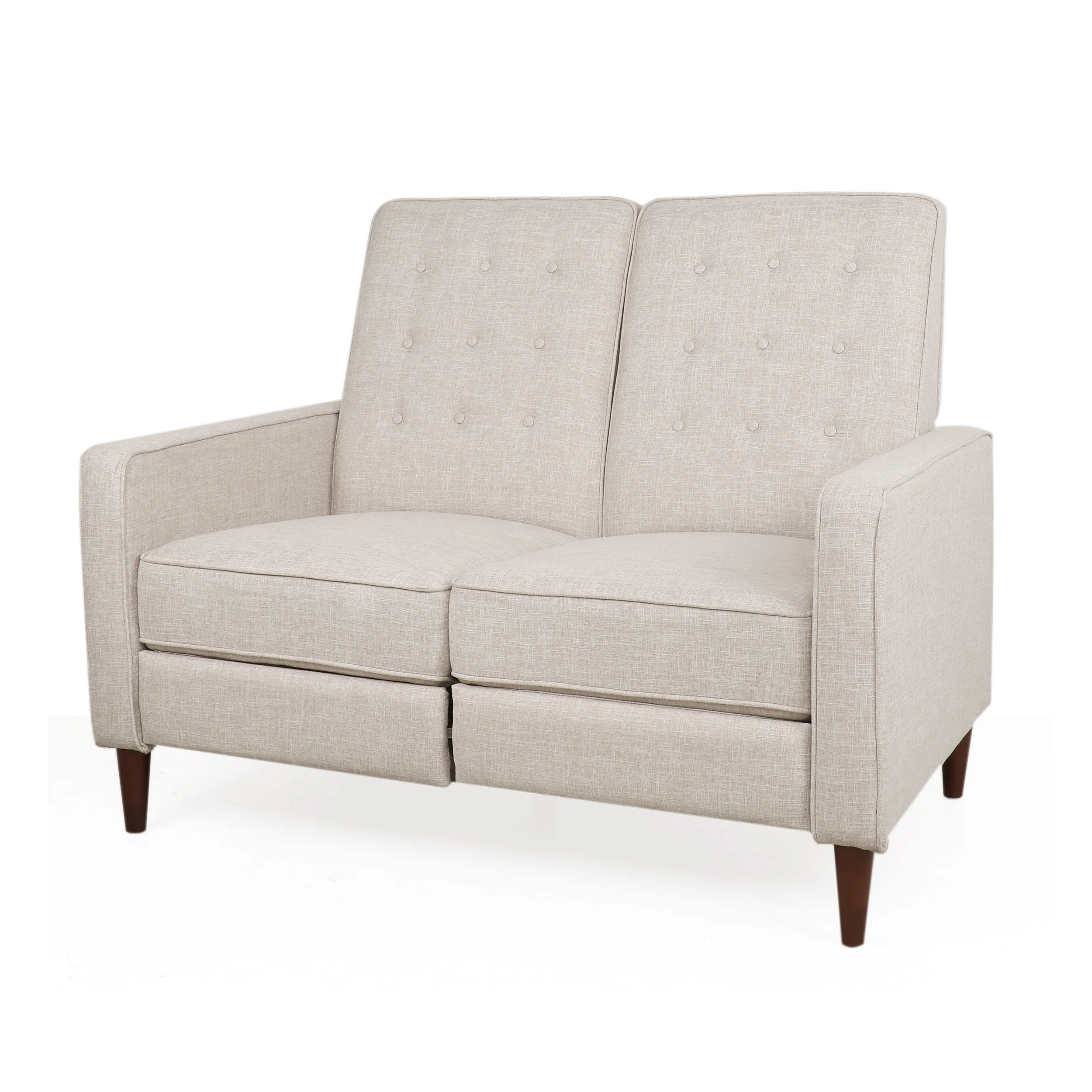Manville Contemporary Tufted Loveseat Pushback Recliner - furnishings