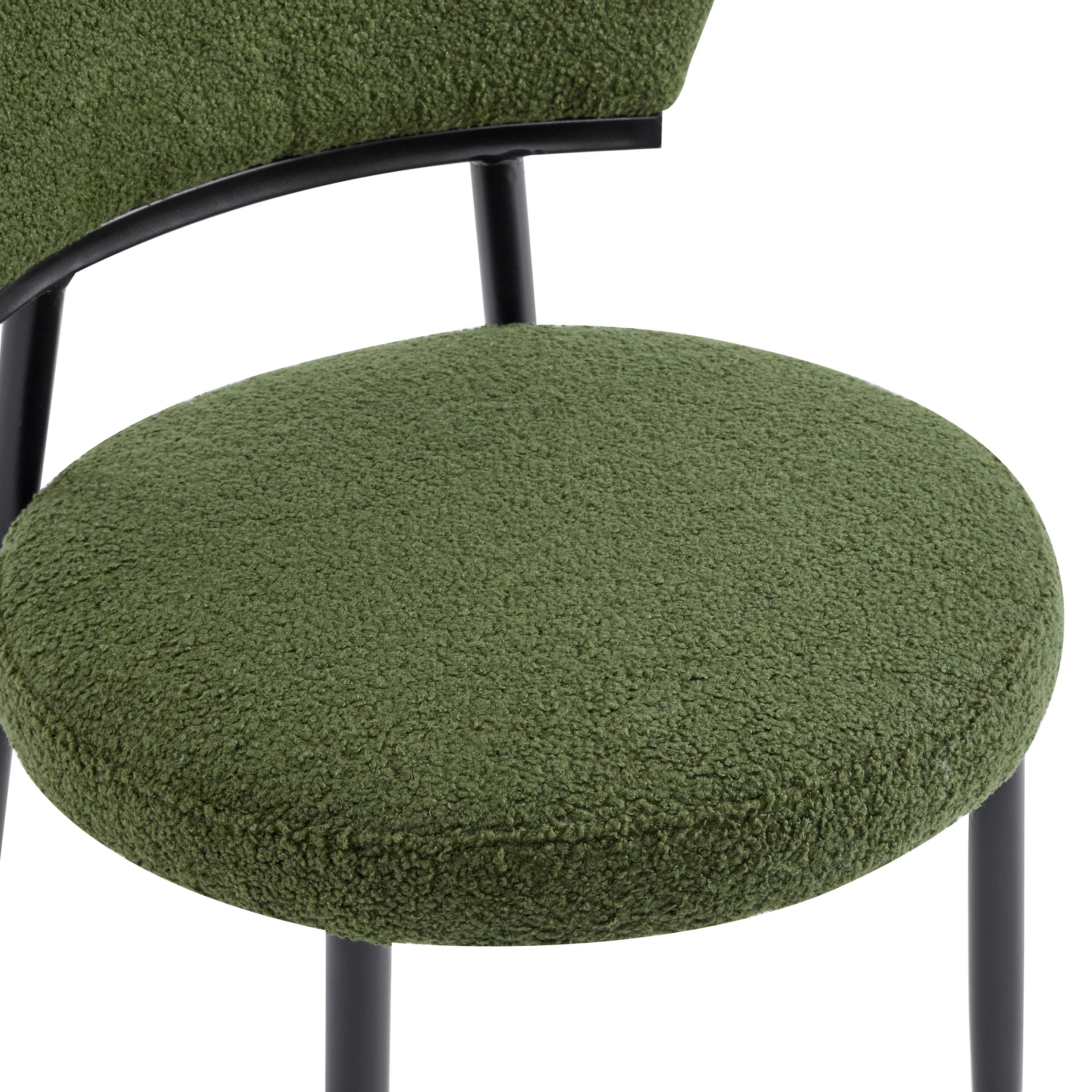 Leandera Modern Upholstered Dining Chairs, Metal Frame, Set of 2 - furnishings