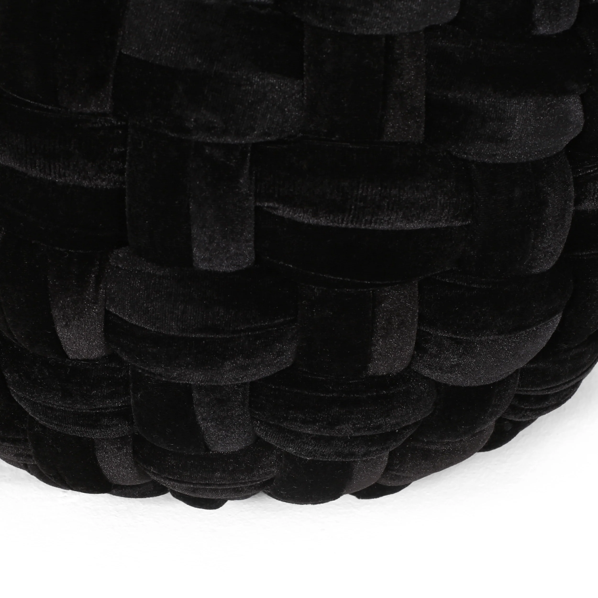 Colerain Modern Glam Handcrafted Cable Weave Velvet Round Pouf - furnishings