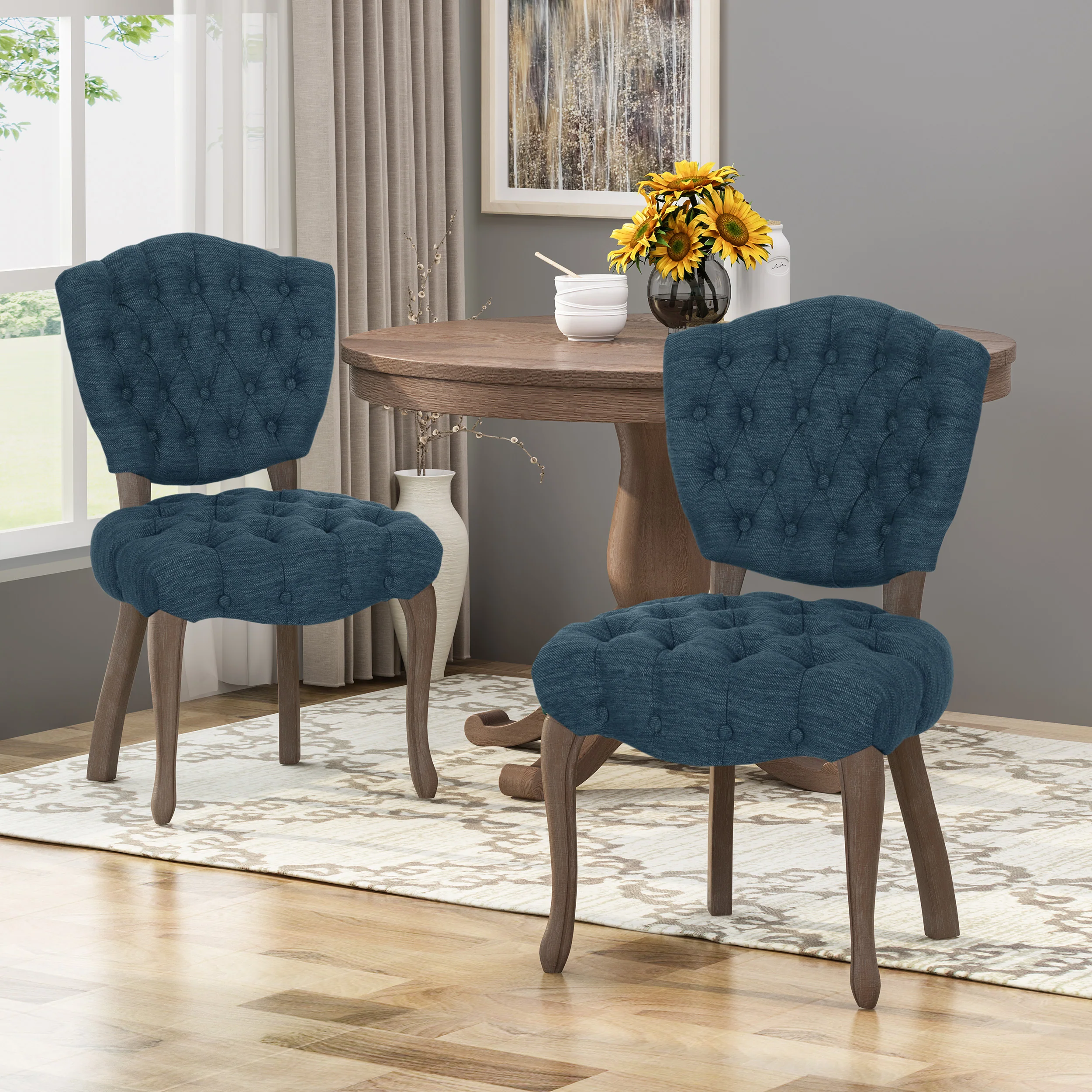 Case Tufted Dining Chair with Cabriole Legs (Set of 2) - furnishings