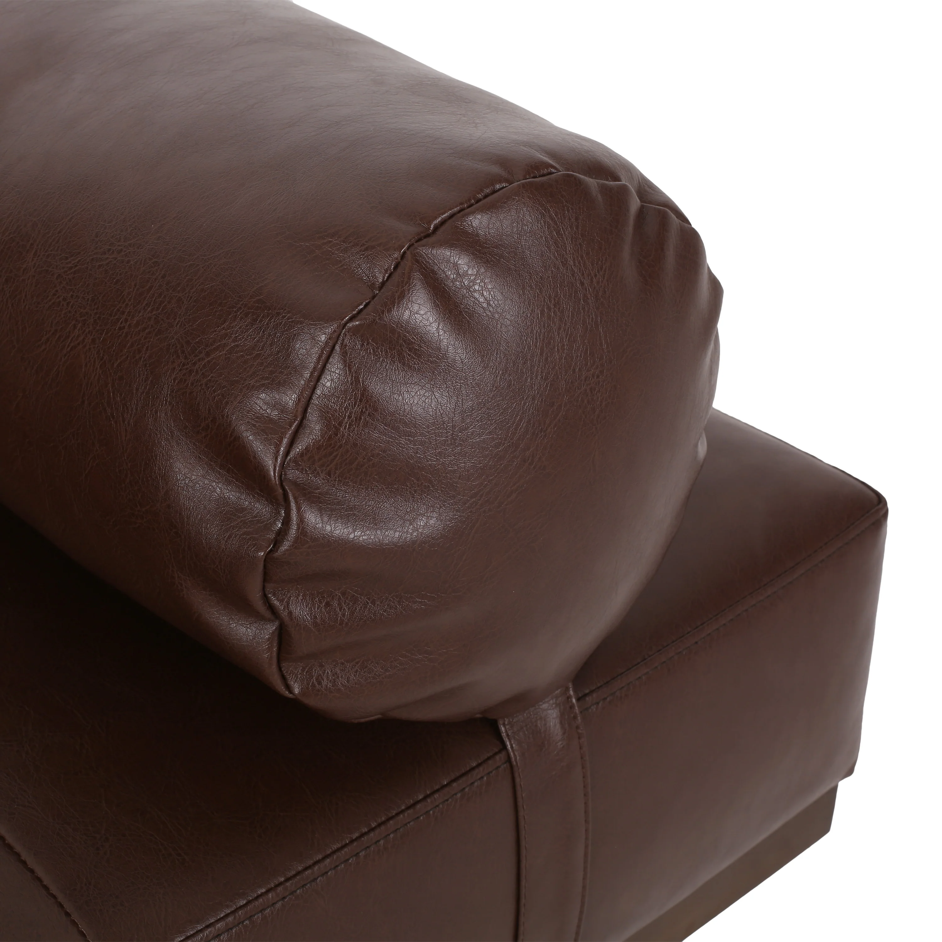 Elmore Mid Century Modern Faux Leather Tufted Chaise Lounge with Bolster Pillow - furnishings