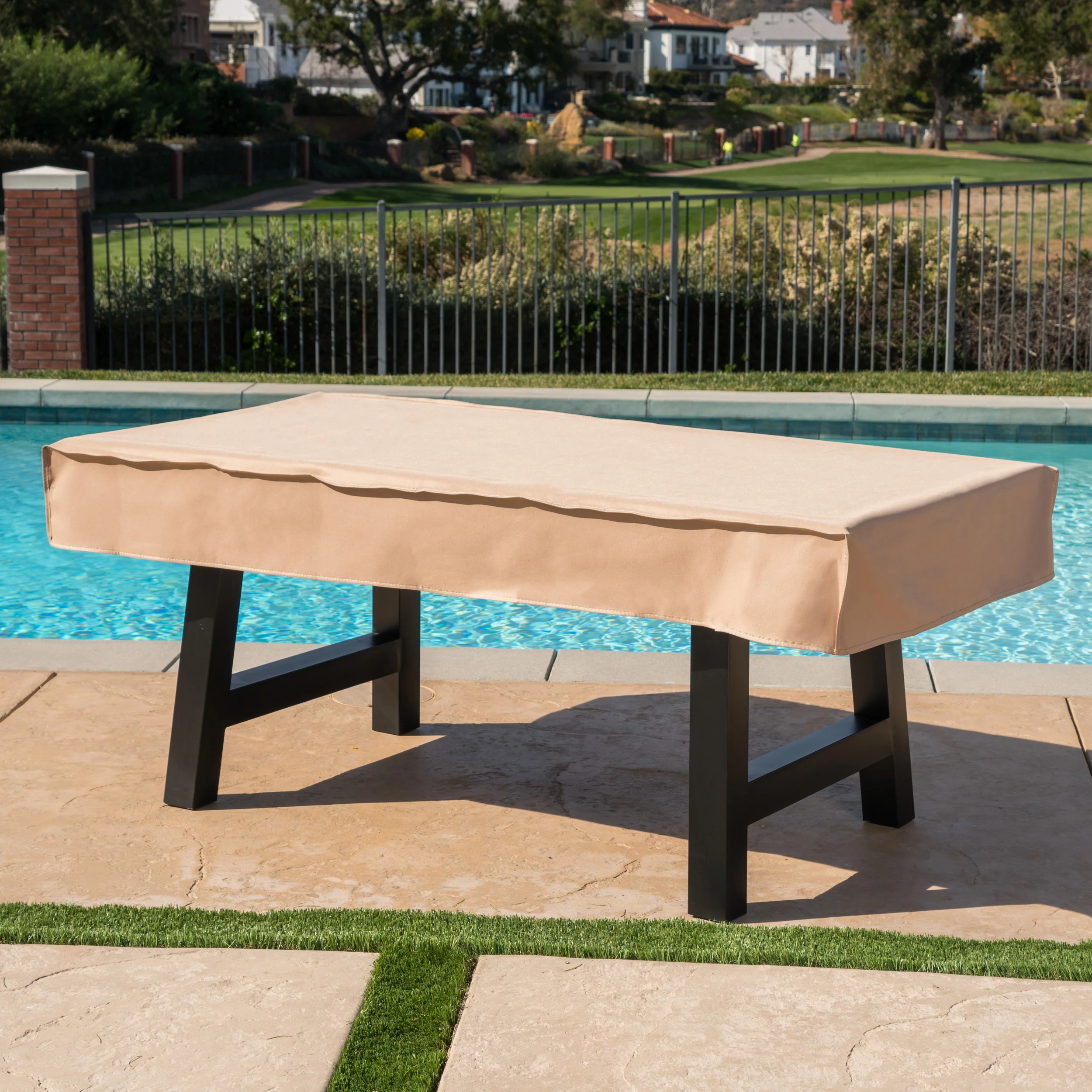 Gina Outdoor 7 Piece Wicker Dining Set with Light Weight Concrete Table - furnishings