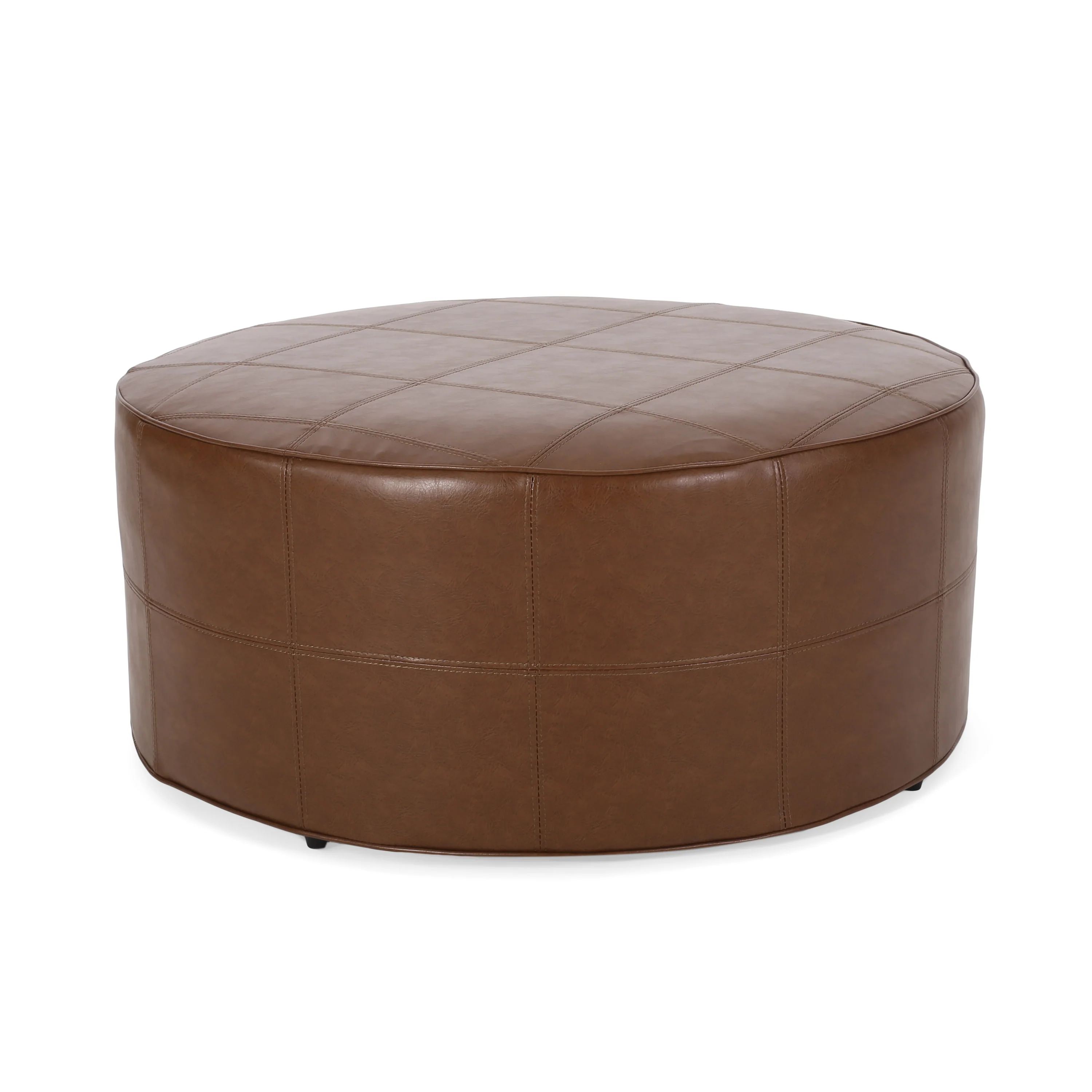 Dored Faux Leather Upholstered Ottoman - furnishings