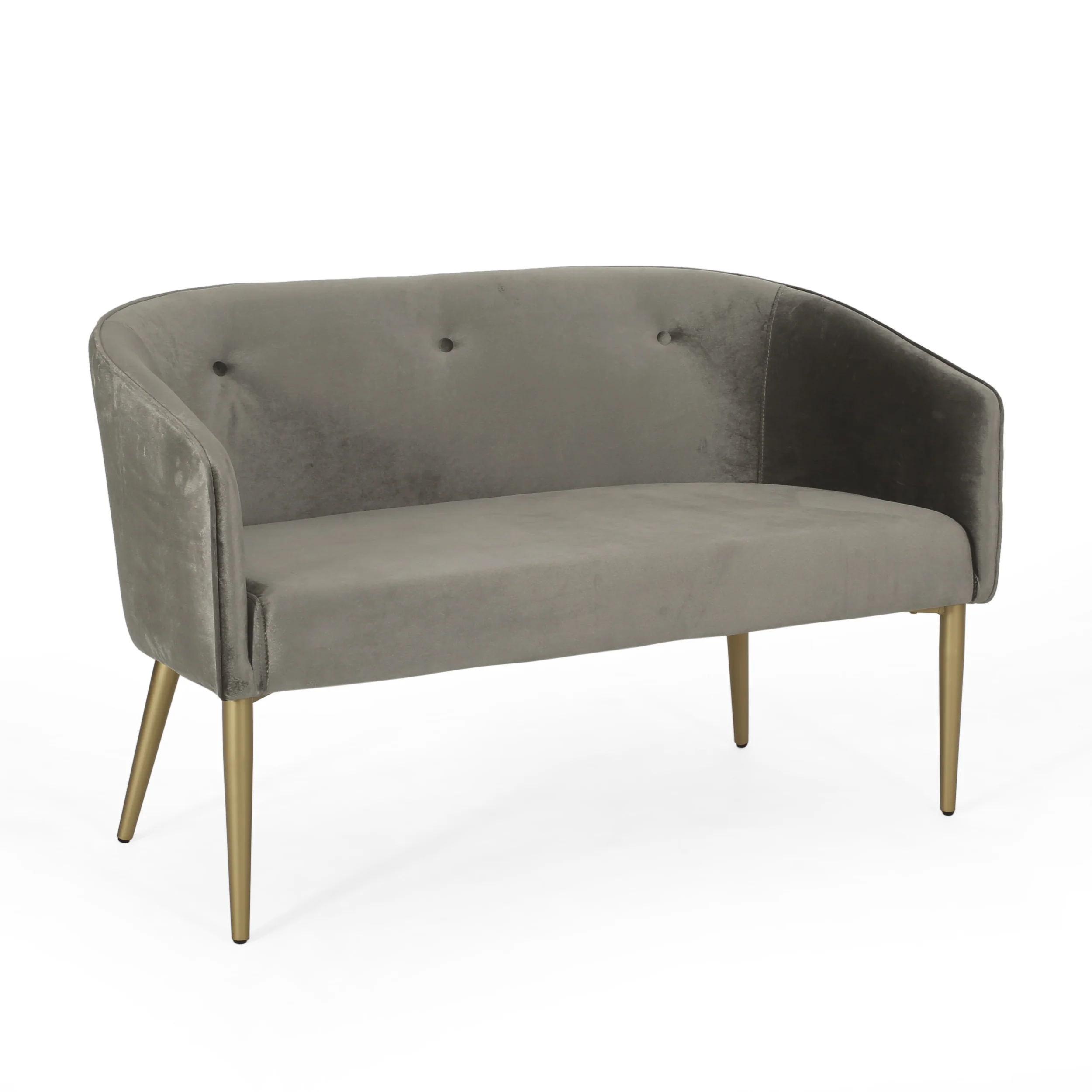 Arthur Modern Glam Tufted Velvet Loveseat - furnishings