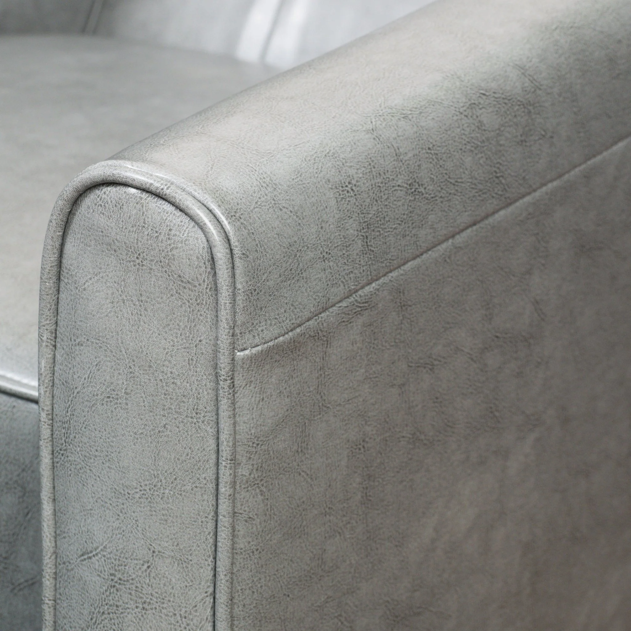 Elan Contemporary Tufted Dark Gray Bonded Leather Recliner with Tapered Legs - furnishings