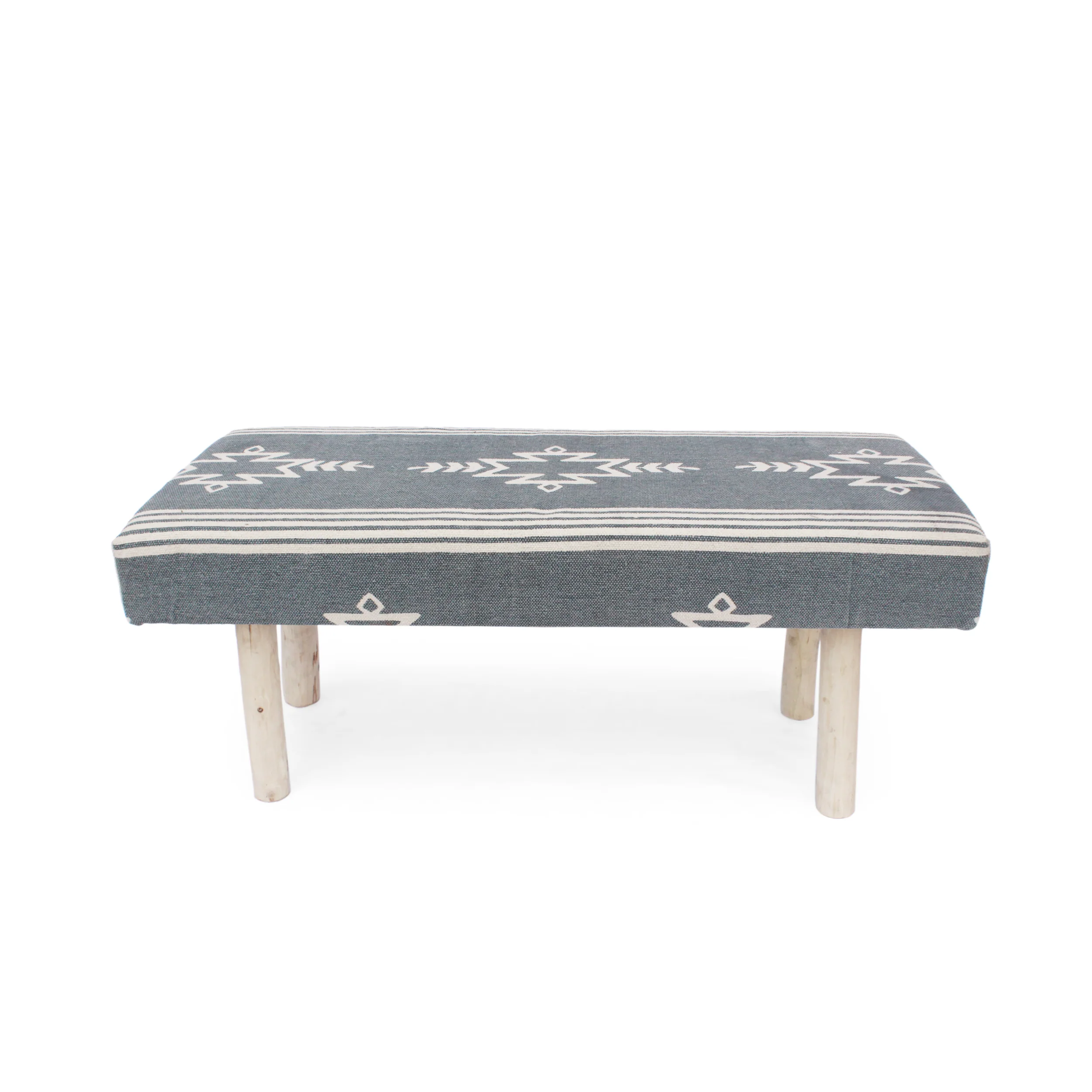 Carrera Handcrafted Boho Rectangular Fabric Bench - furnishings