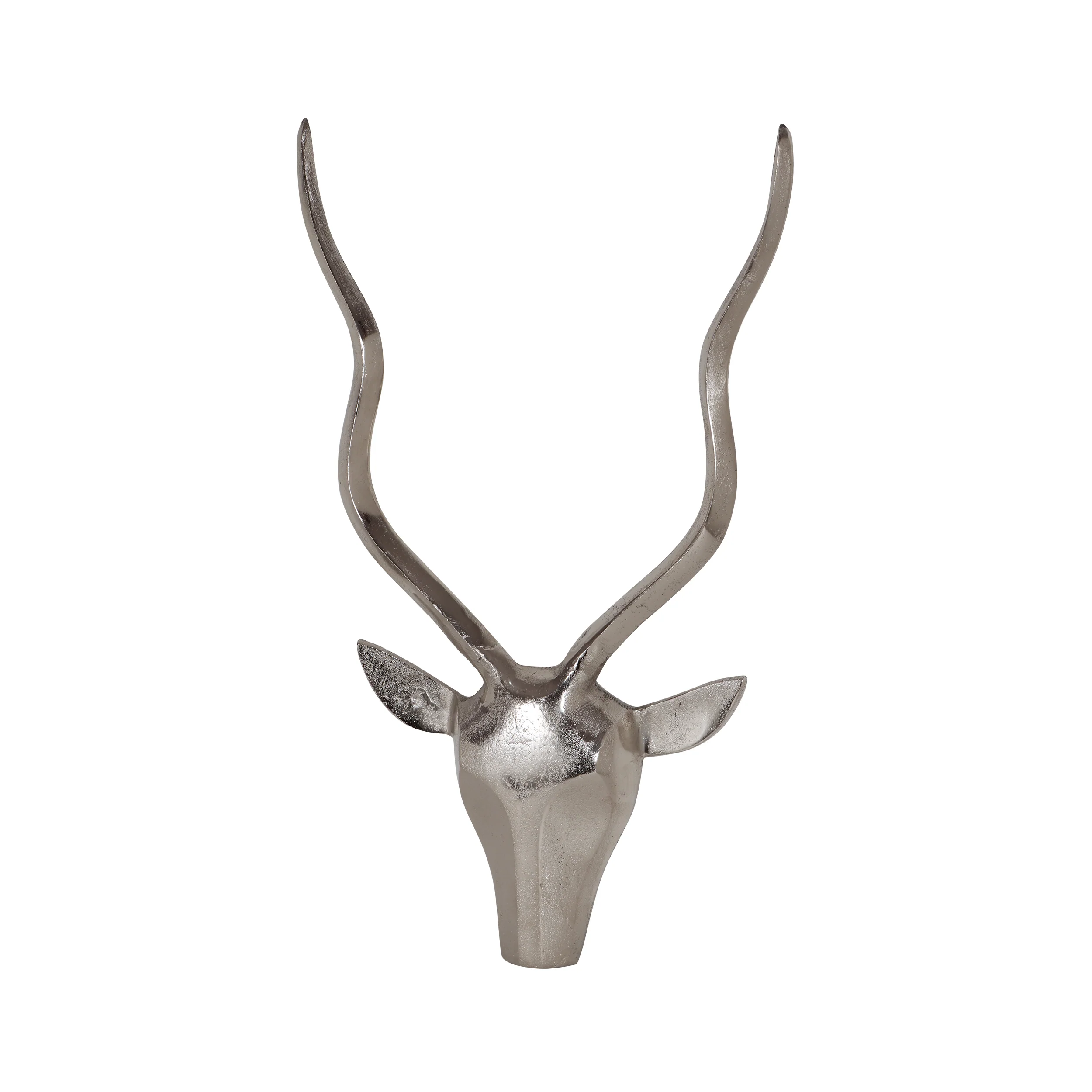 McWethy Handmade Aluminum Deer Wall Decor, Raw Nickel - furnishings