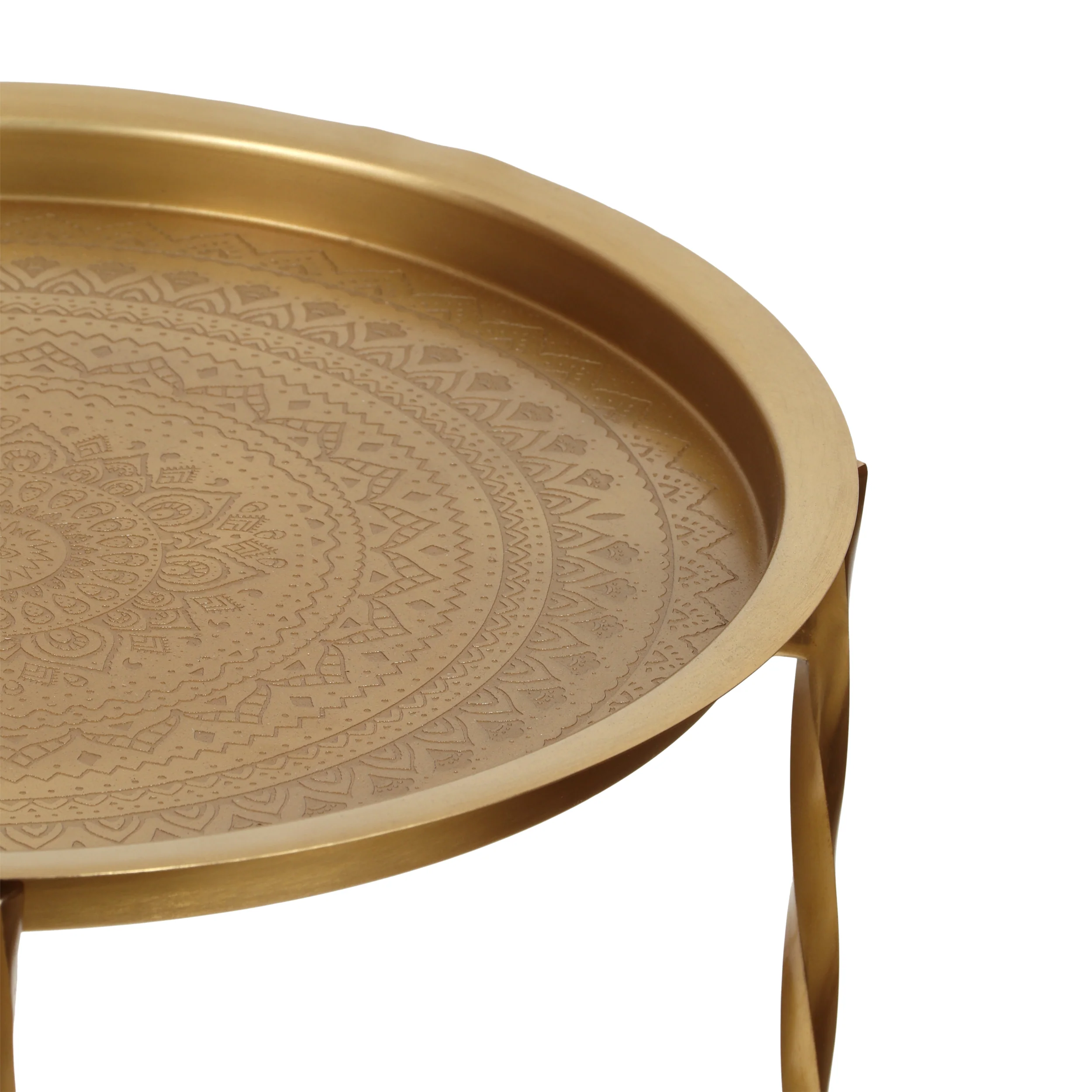 Shanvika Vintage Style Iron Tray Top Side Table - furnishings