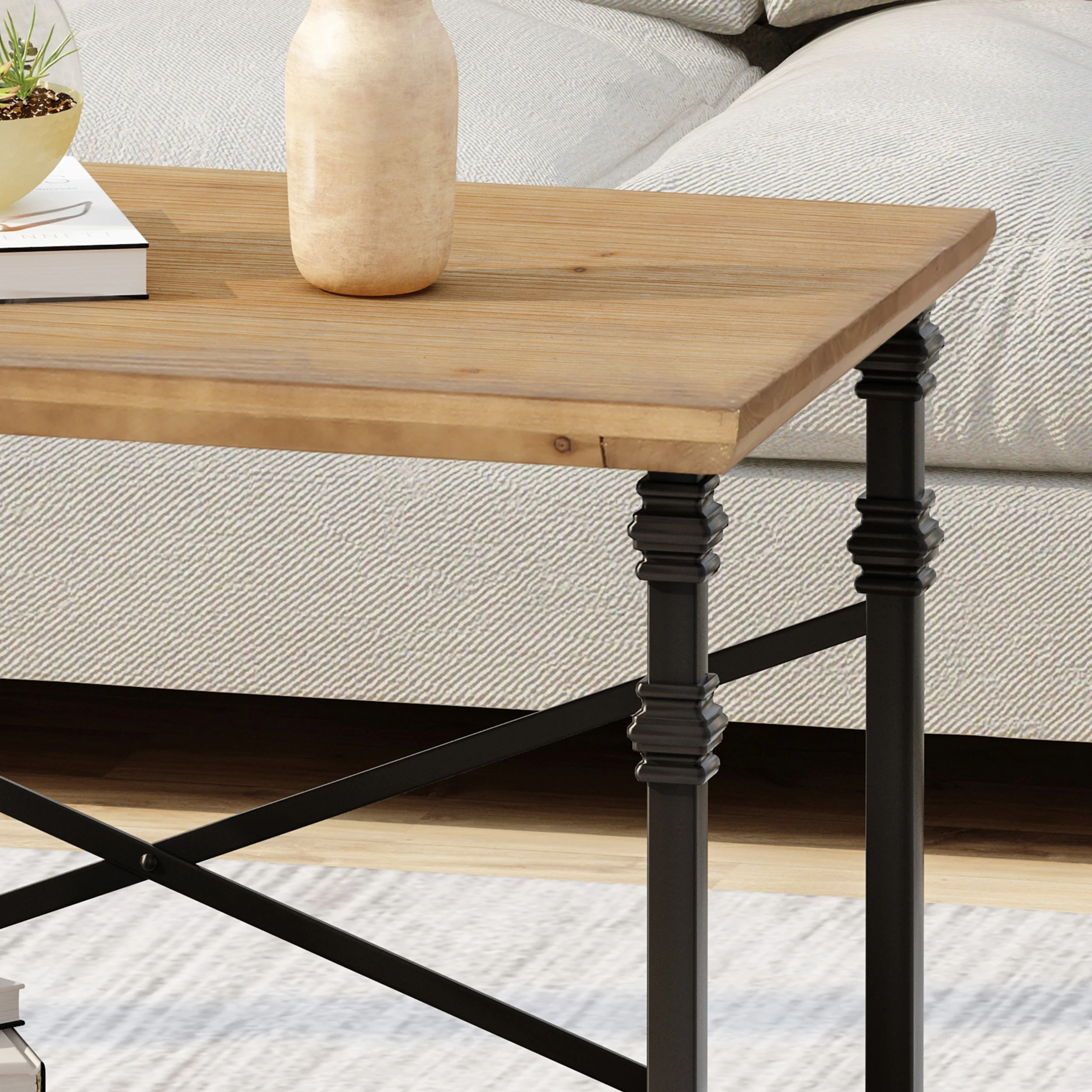 Idalina Modern Industrial Coffee Table - furnishings