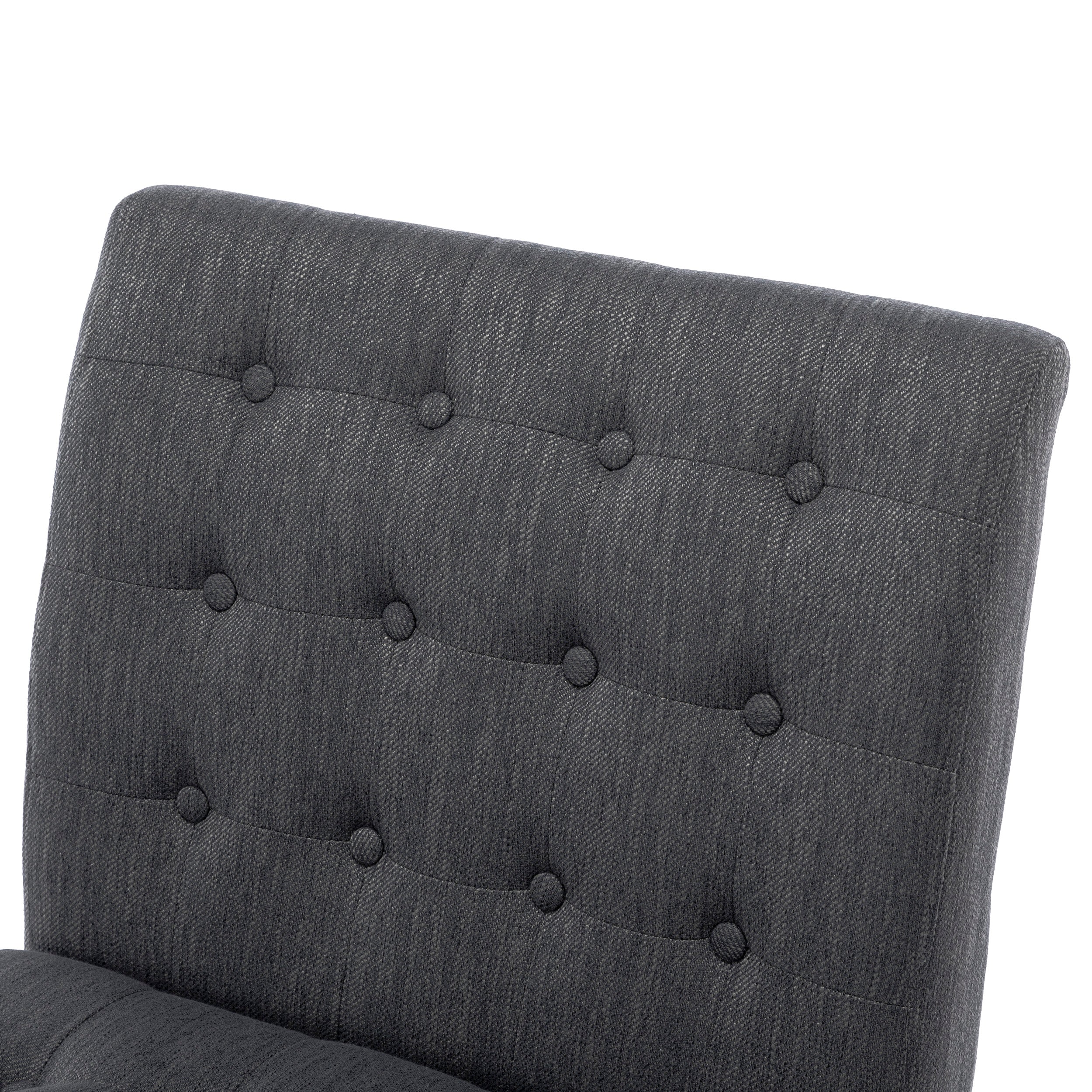 Mulligan Contemporary Fabric Tufted Slipper Chairs, Set of 2 - furnishings