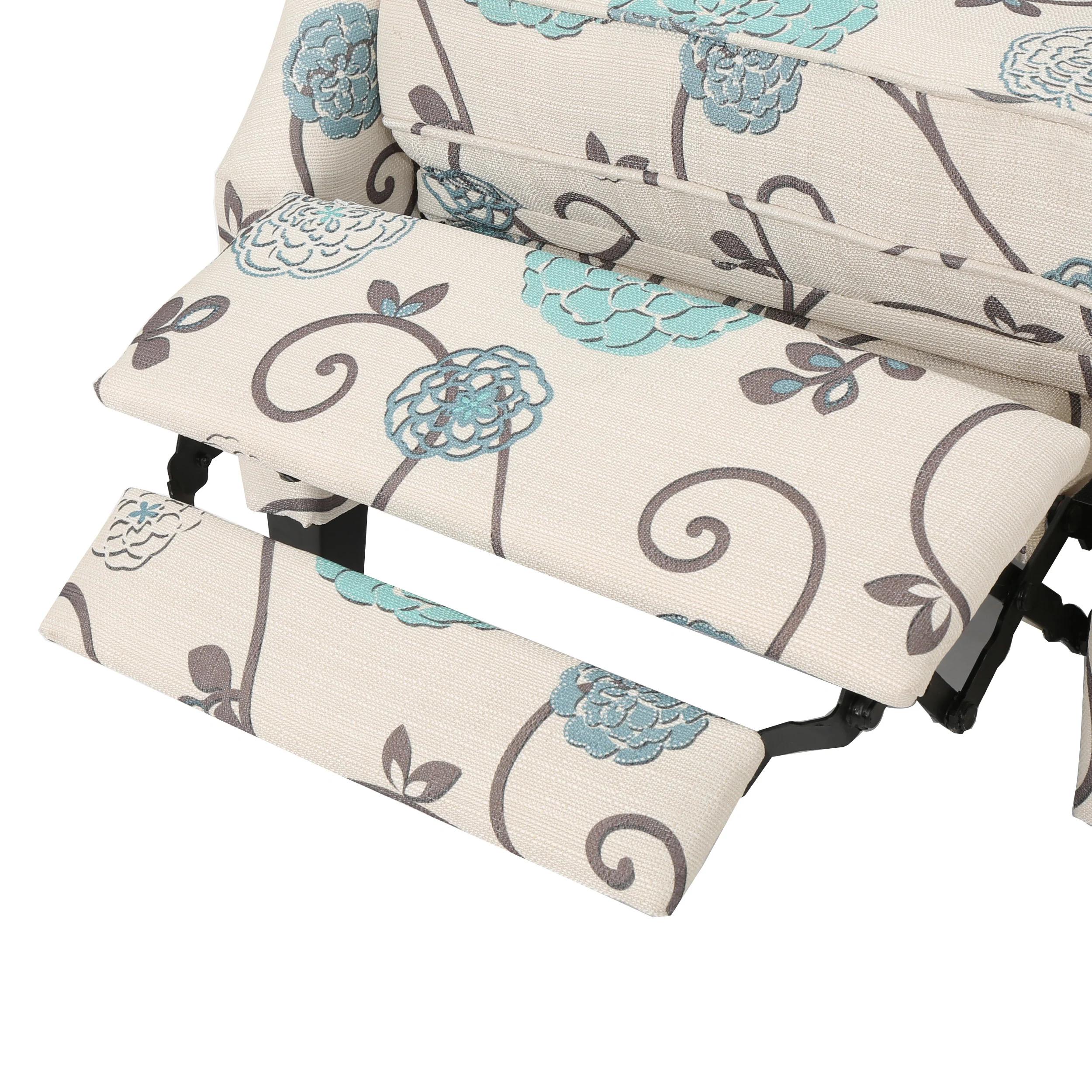 Weyland Floral Fabric Wingback Recliner - furnishings