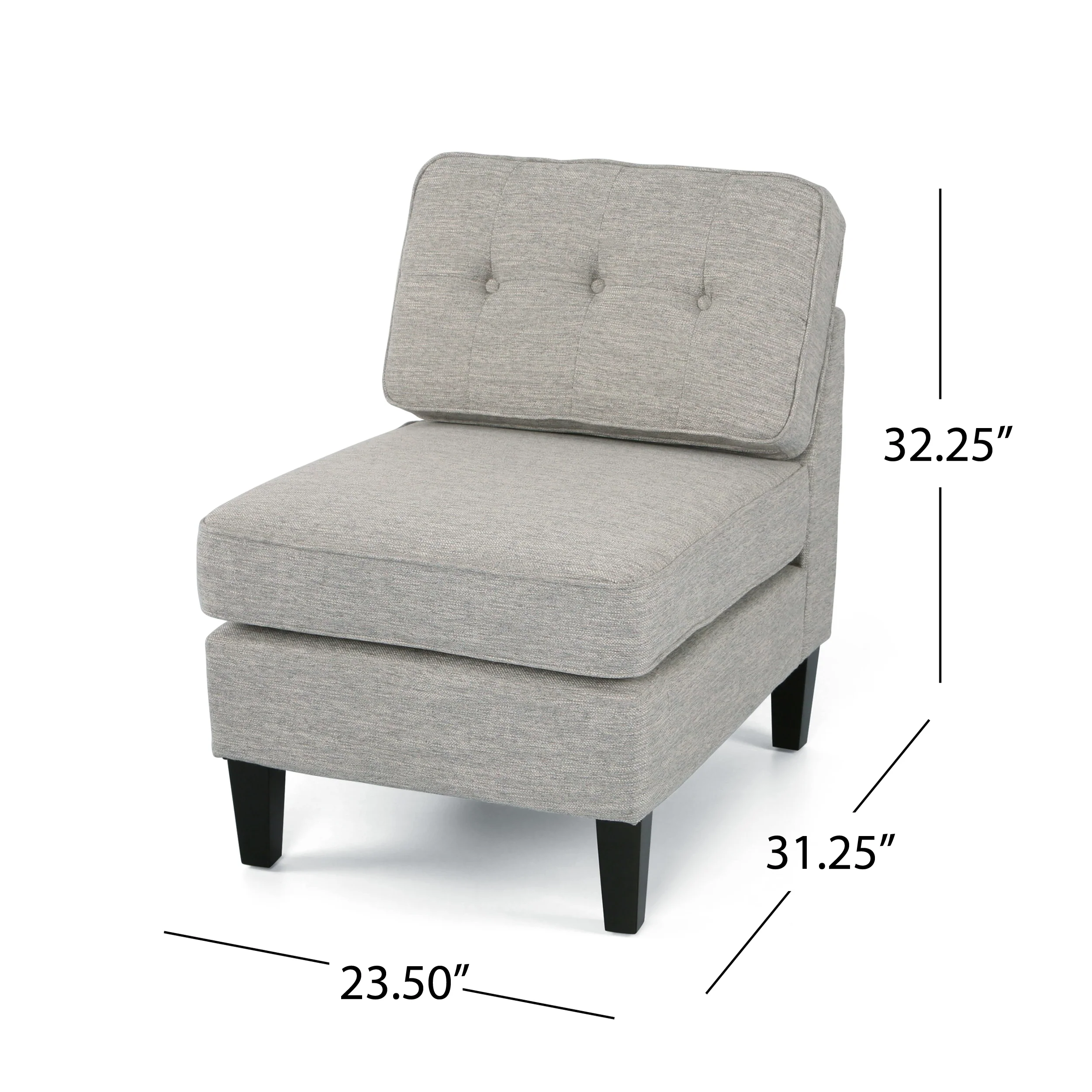 Grace Contemporary Fabric Chaise Sectional with Button Accents - furnishings