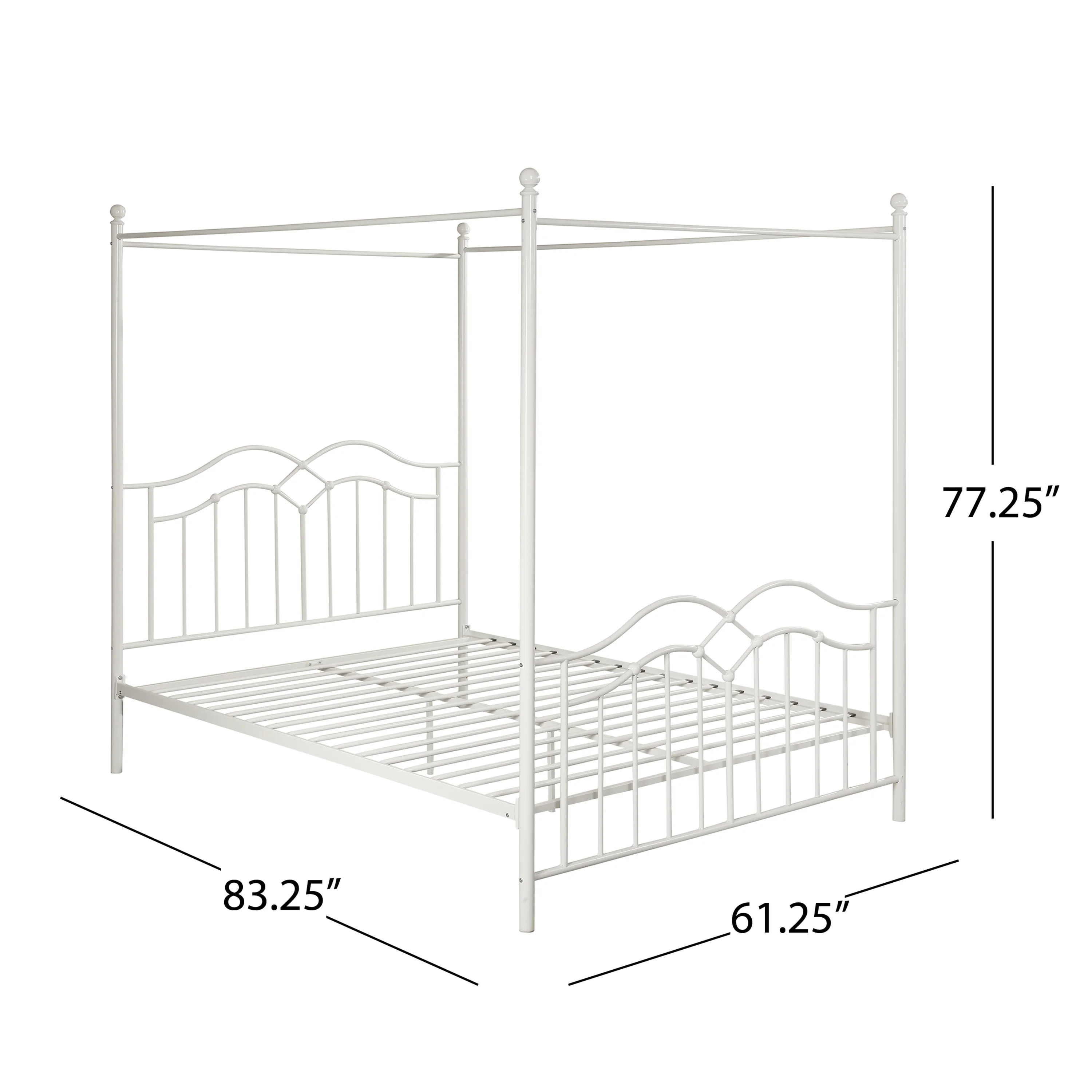 Simona Traditional Iron Canopy Queen Bed Frame - furnishings