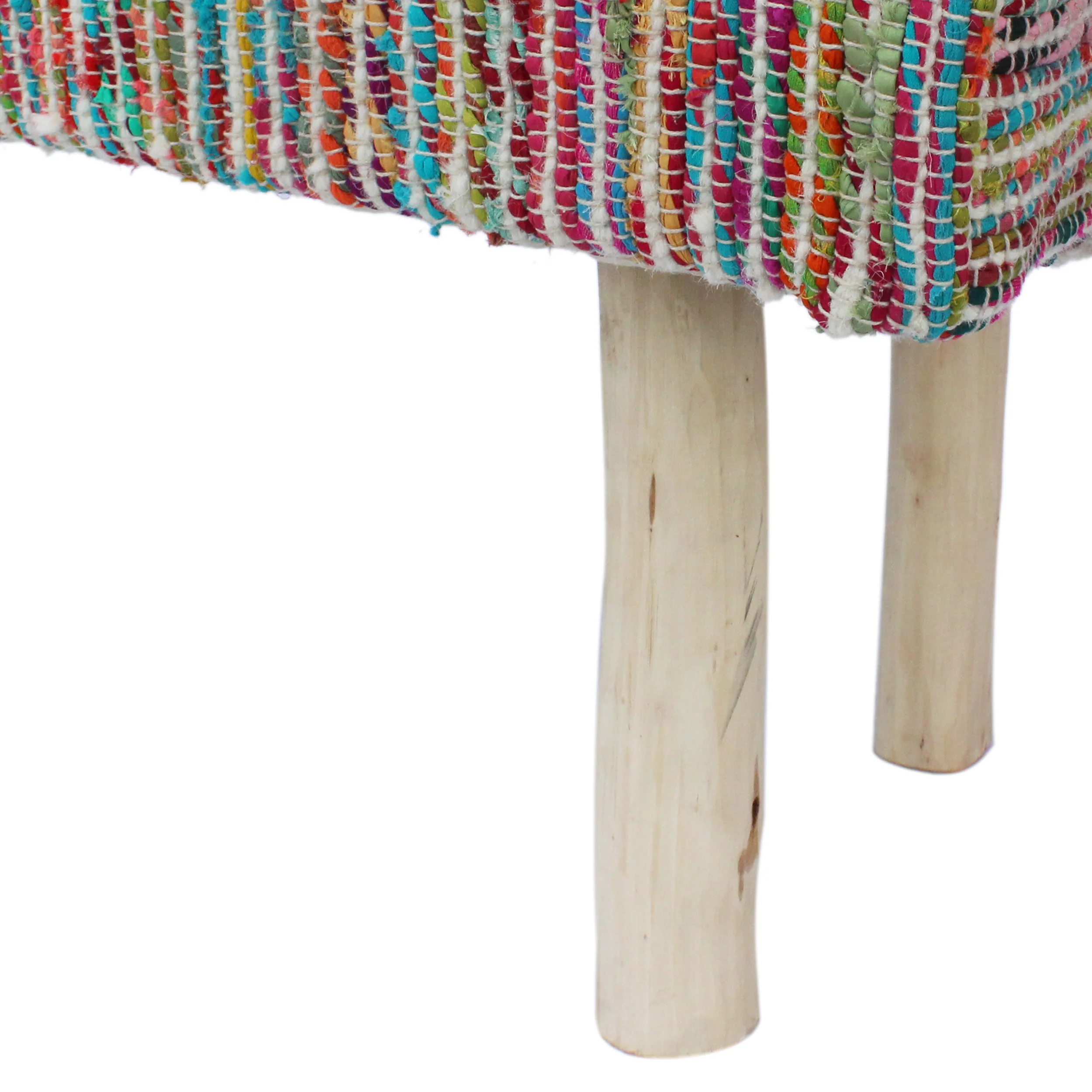 Carrera Handcrafted Boho Rectangular Wool & Fabric Bench - furnishings