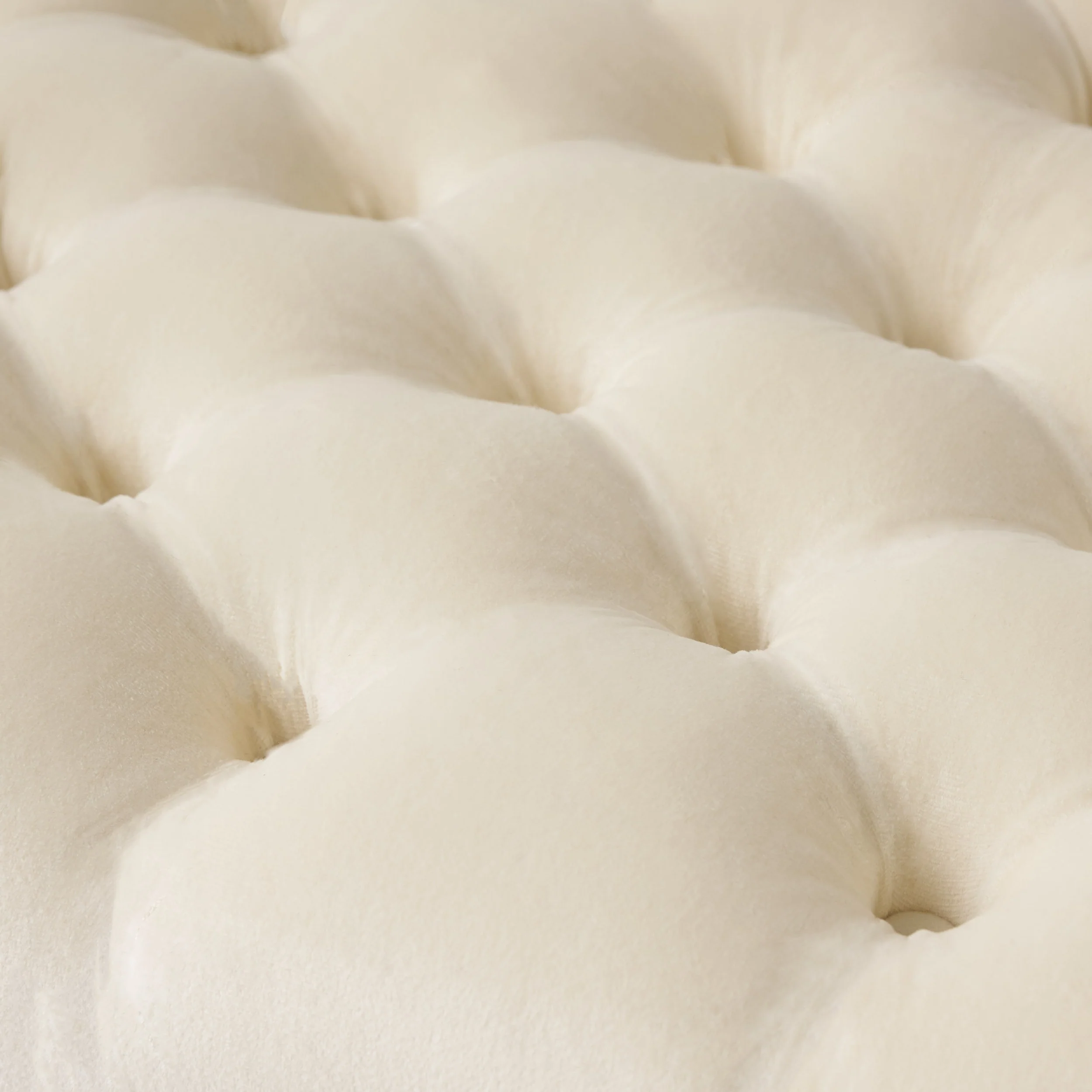 Berggren Contemporary Rolled Arm Velvet Storage Ottoman Bench, Ivory and Dark Brown - furnishings