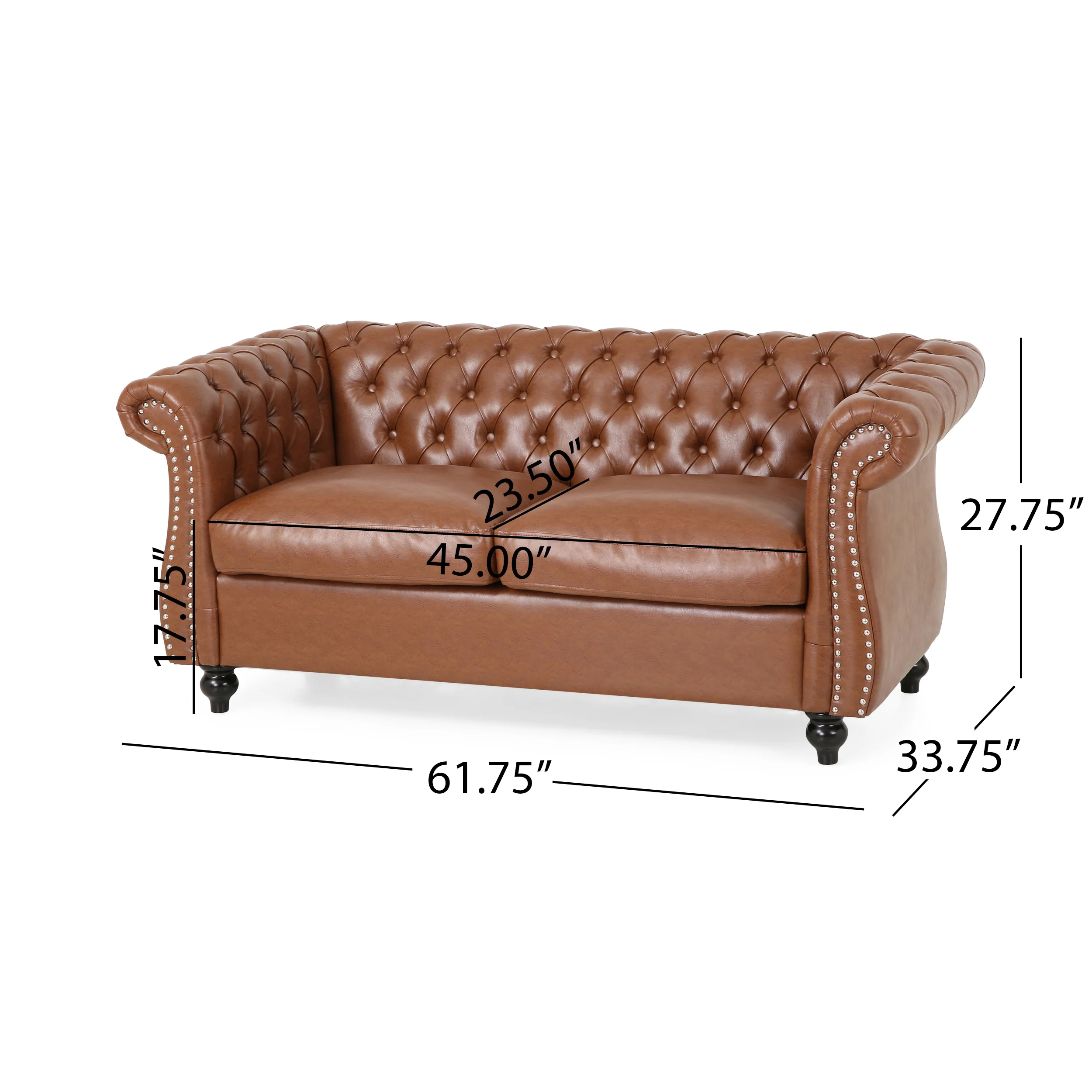 Madelena Traditional Chesterfield Loveseat and Club Chair Set - furnishings