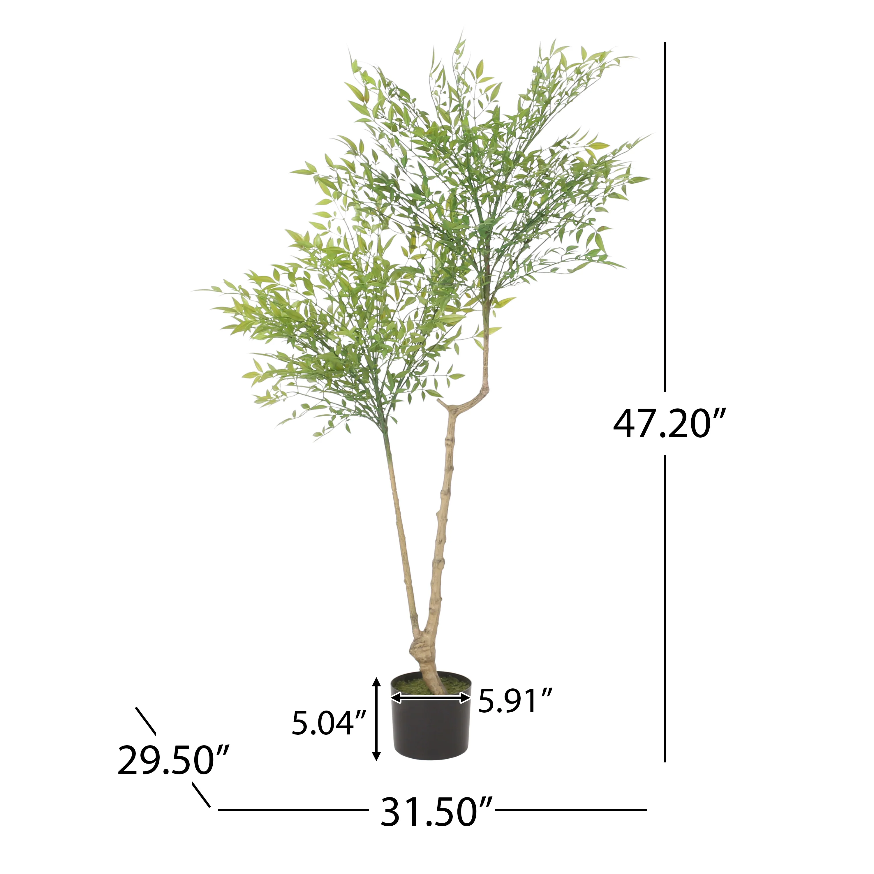 Hartshorn Artificial Heavenly Bamboo Nandina Tree - furnishings