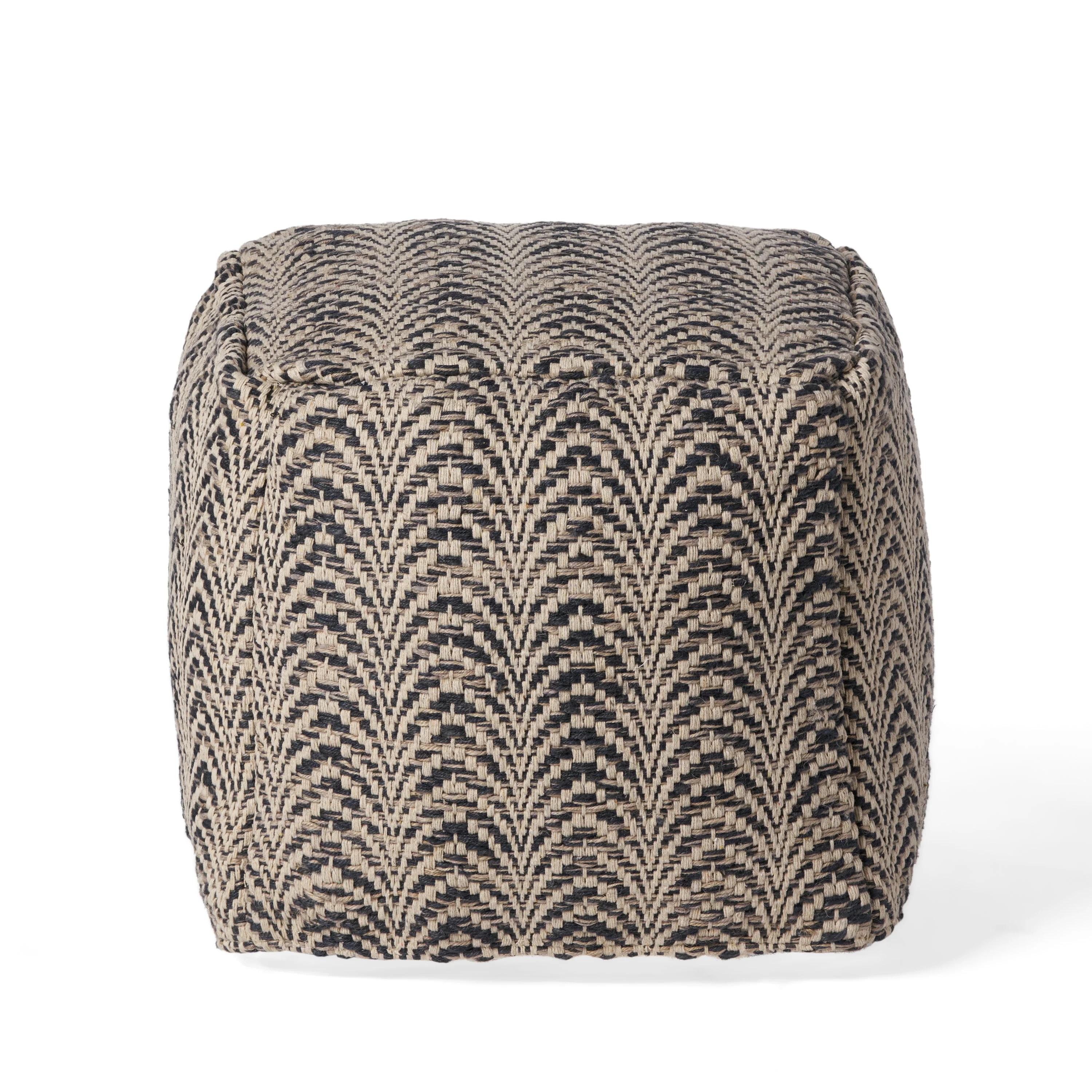 Marko Boho Fabric Cube Pouf - furnishings