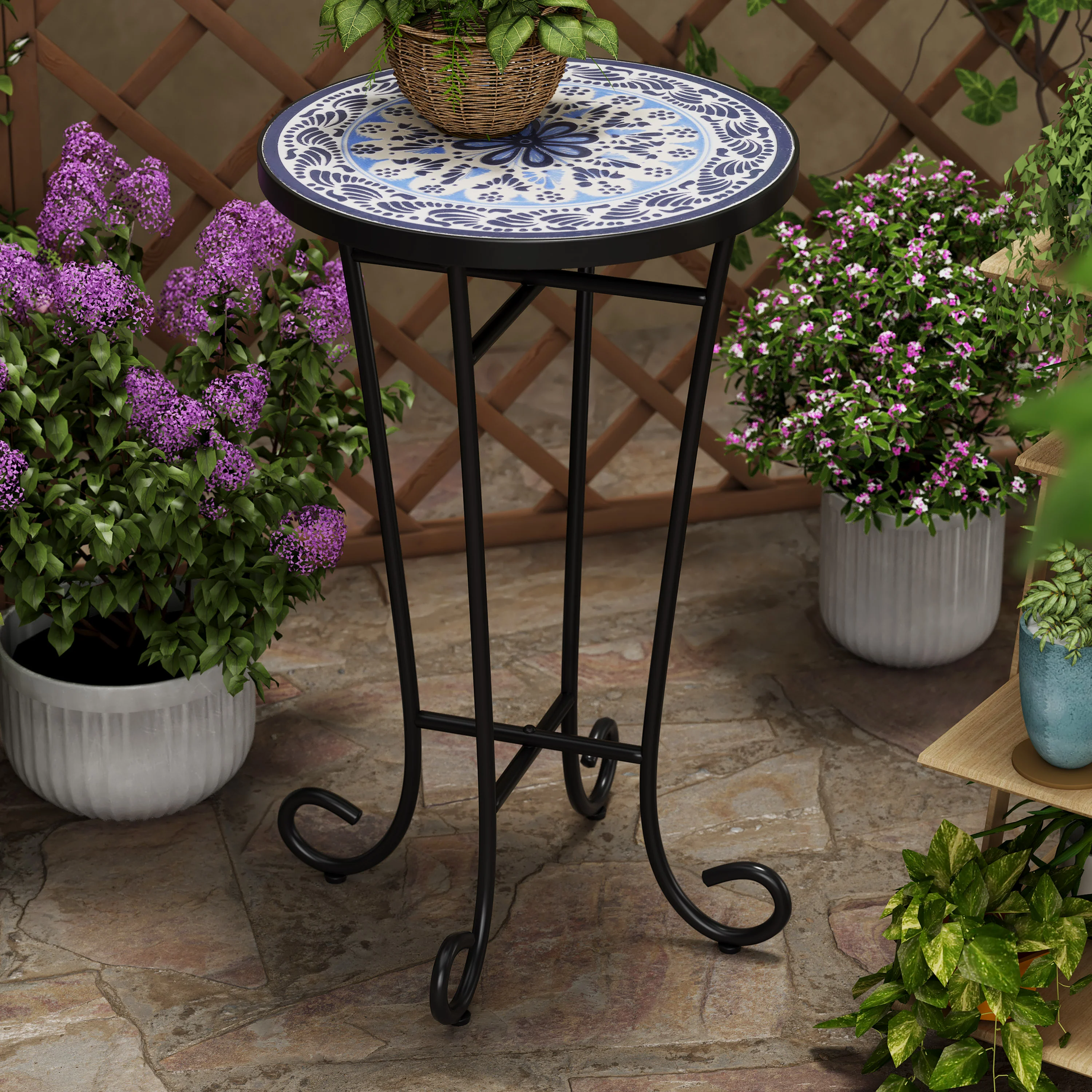 Cassian Outdoor Patio Round Side Table - furnishings