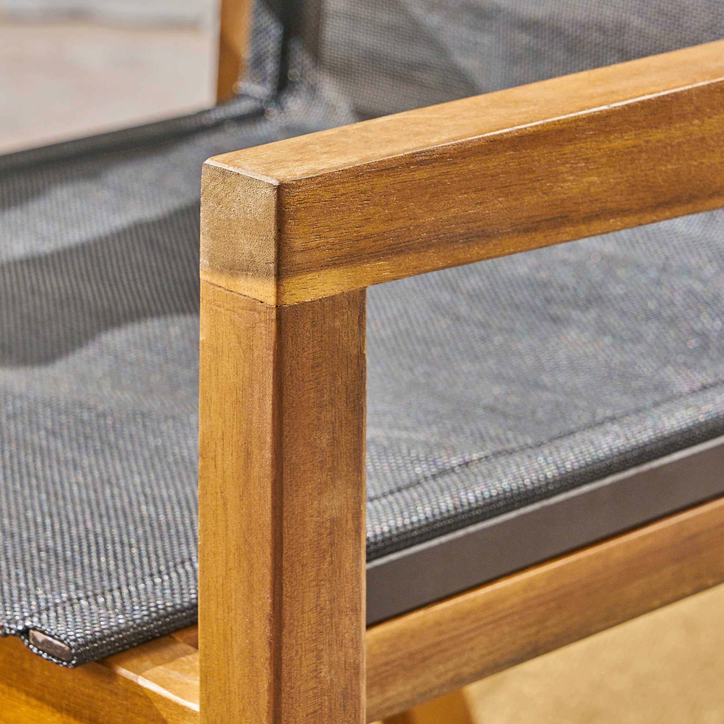 Jasmine Outdoor Acacia Wood 7 Piece Dining Set with Mesh Seats - furnishings