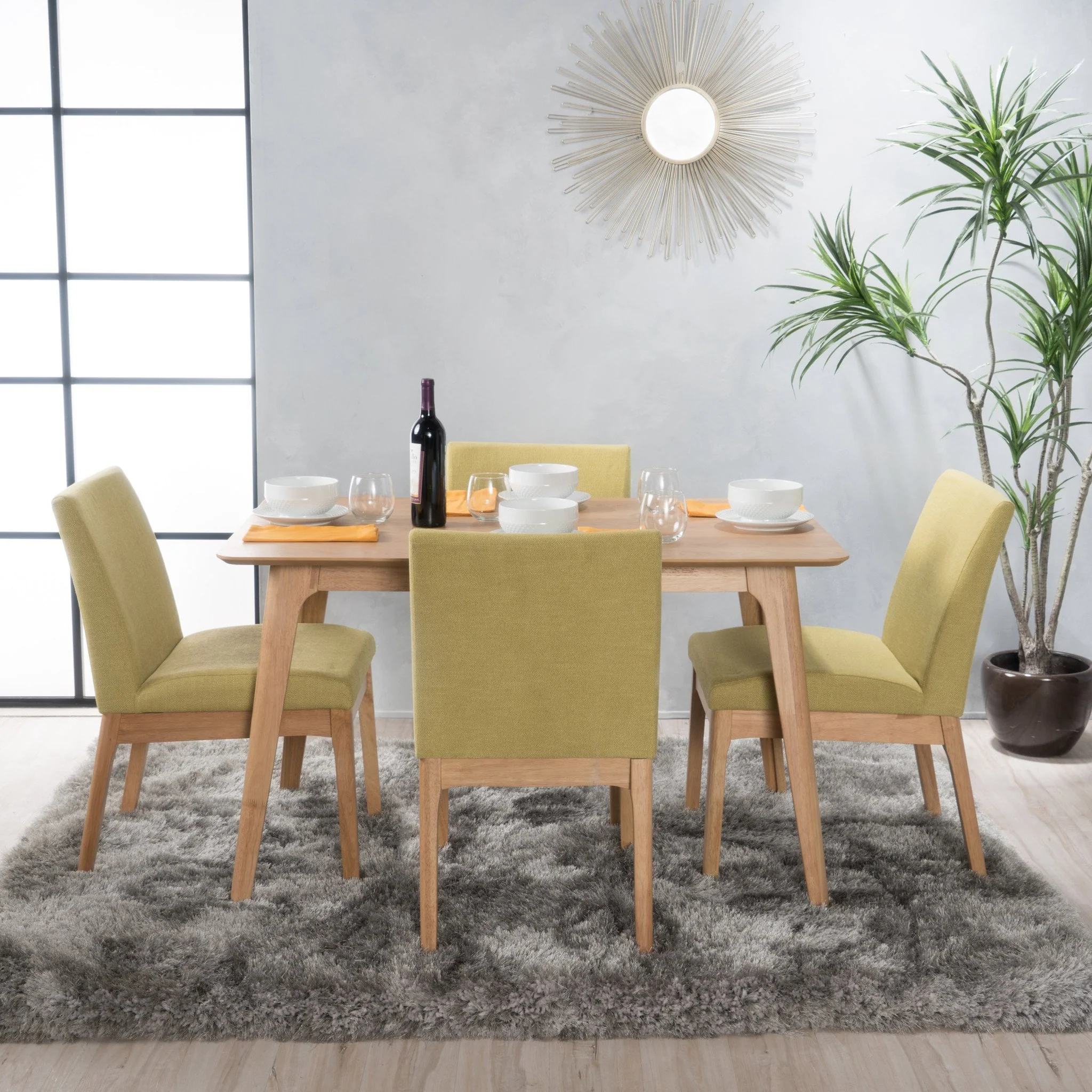 Elsinore Mid-Century Modern 5 Piece Dining Set - furnishings