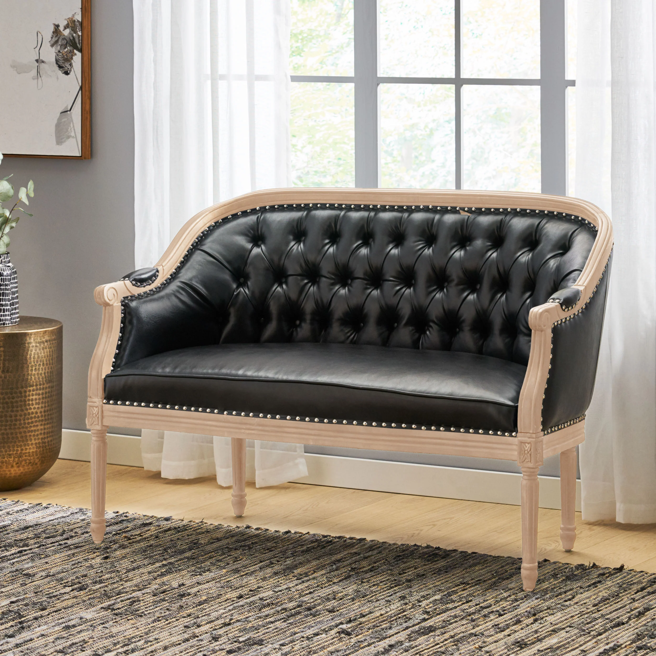 Megan Traditional Tufted Upholstered Loveseat - furnishings