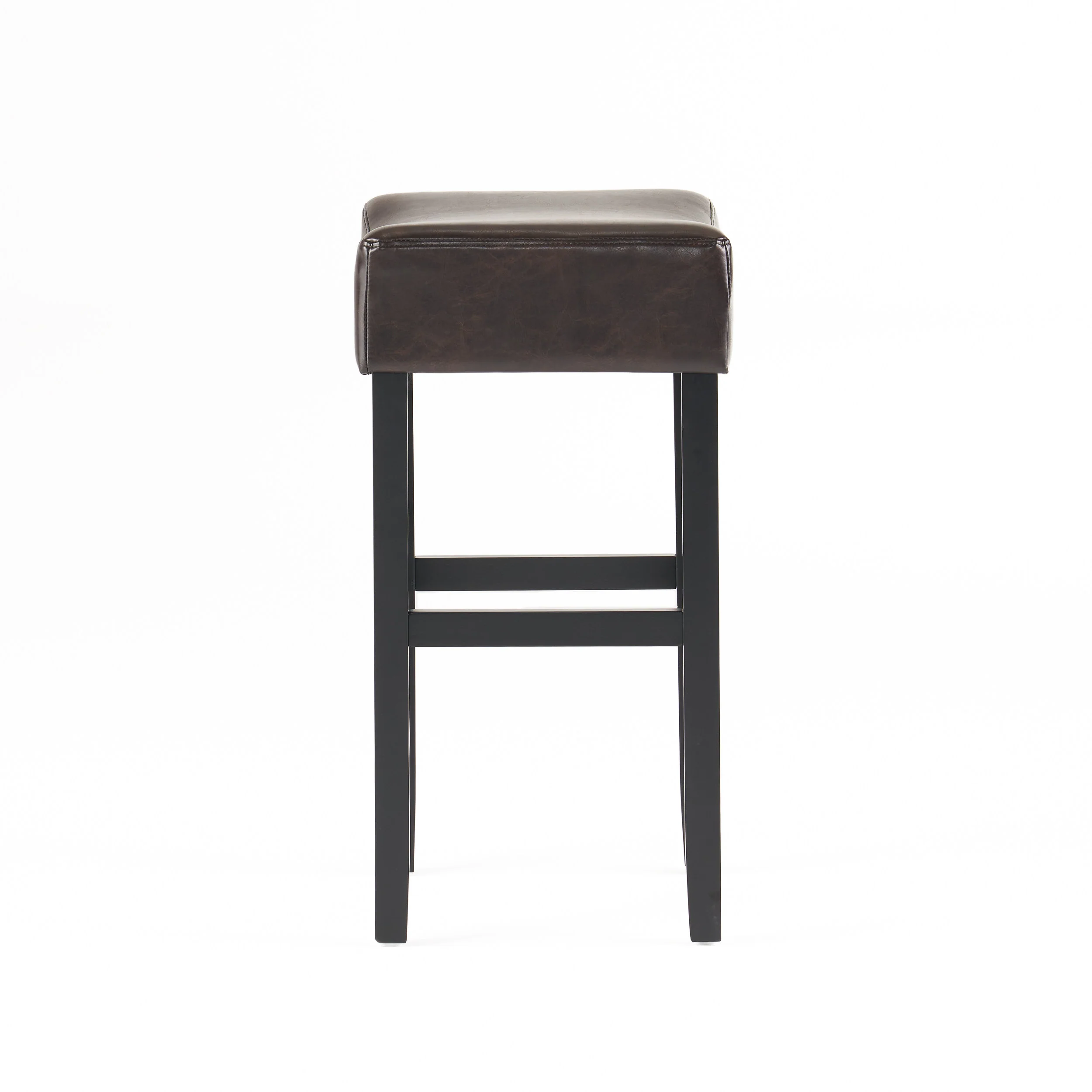 Adler 30-Inch Brown Leather Backless Bar Stool (Set of 2) - furnishings