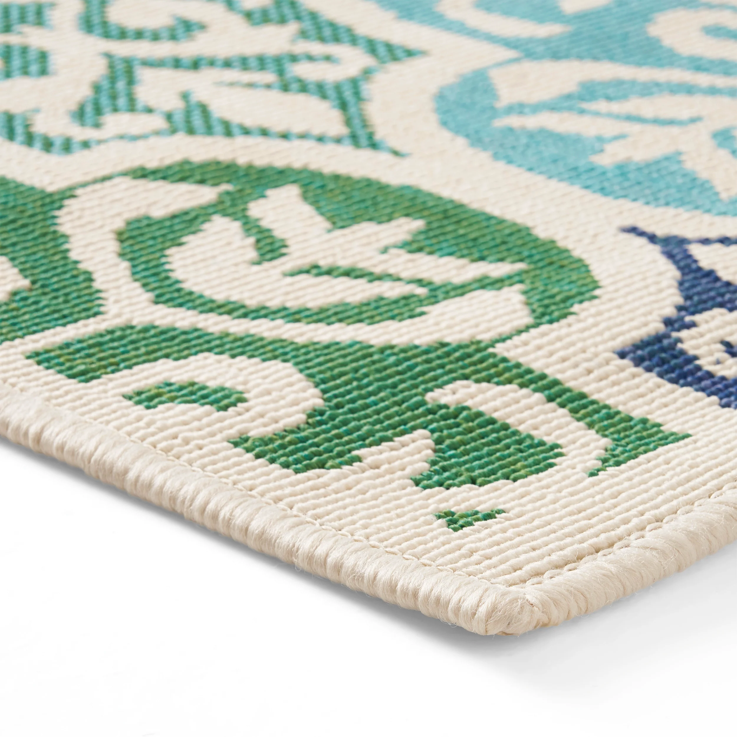 Ellie Outdoor Medallion Area Rug, Ivory and Multi - furnishings