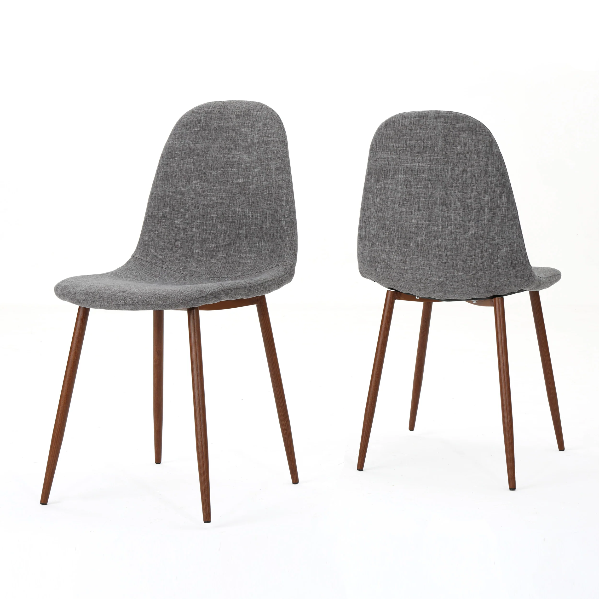 Resta Mid Century Fabric Dining Chairs with Wood Finished Metal Legs (Set of 2) - furnishings