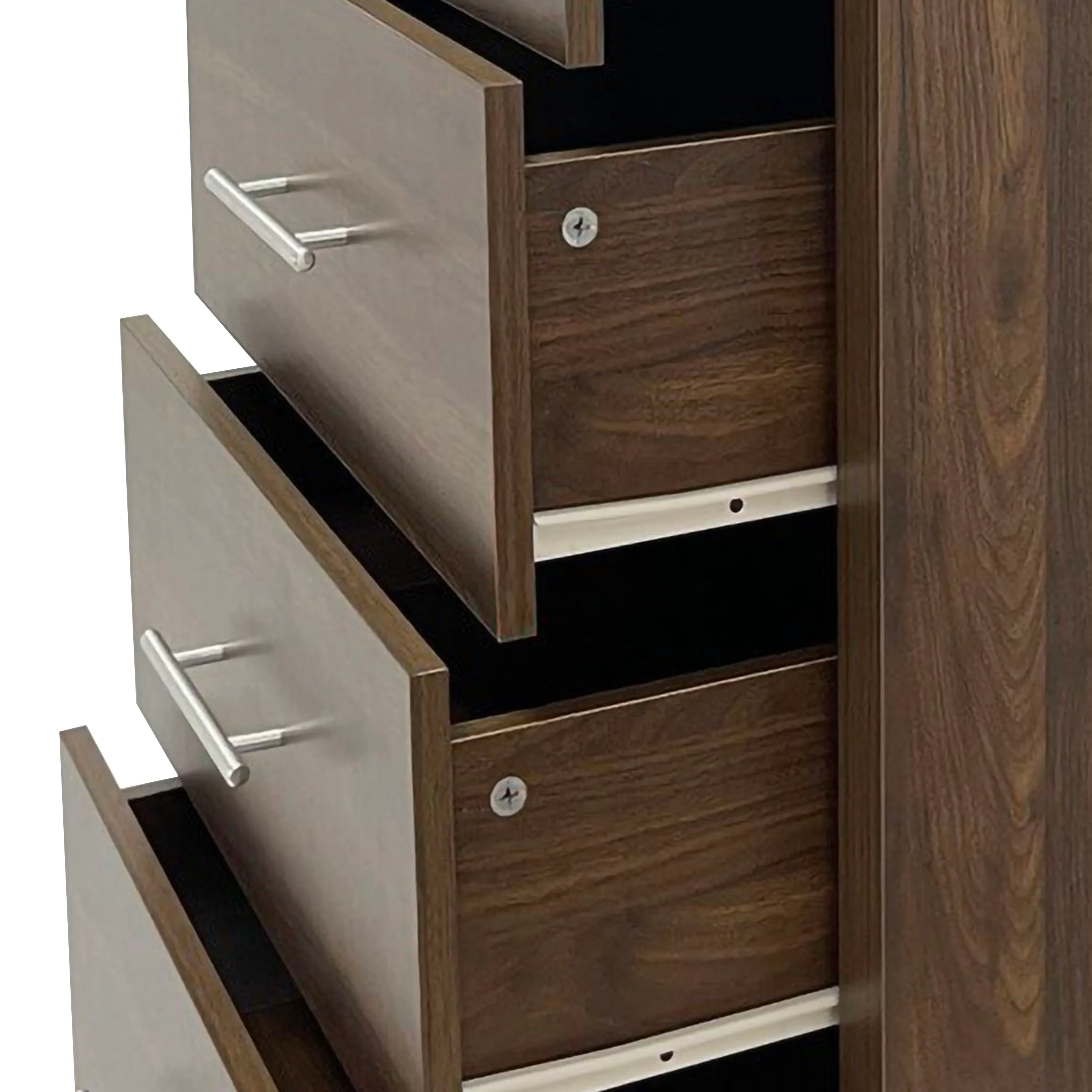 Marlette Modern 3 Piece 5 Drawer Dresser and Nightstand Bedroom Set - furnishings
