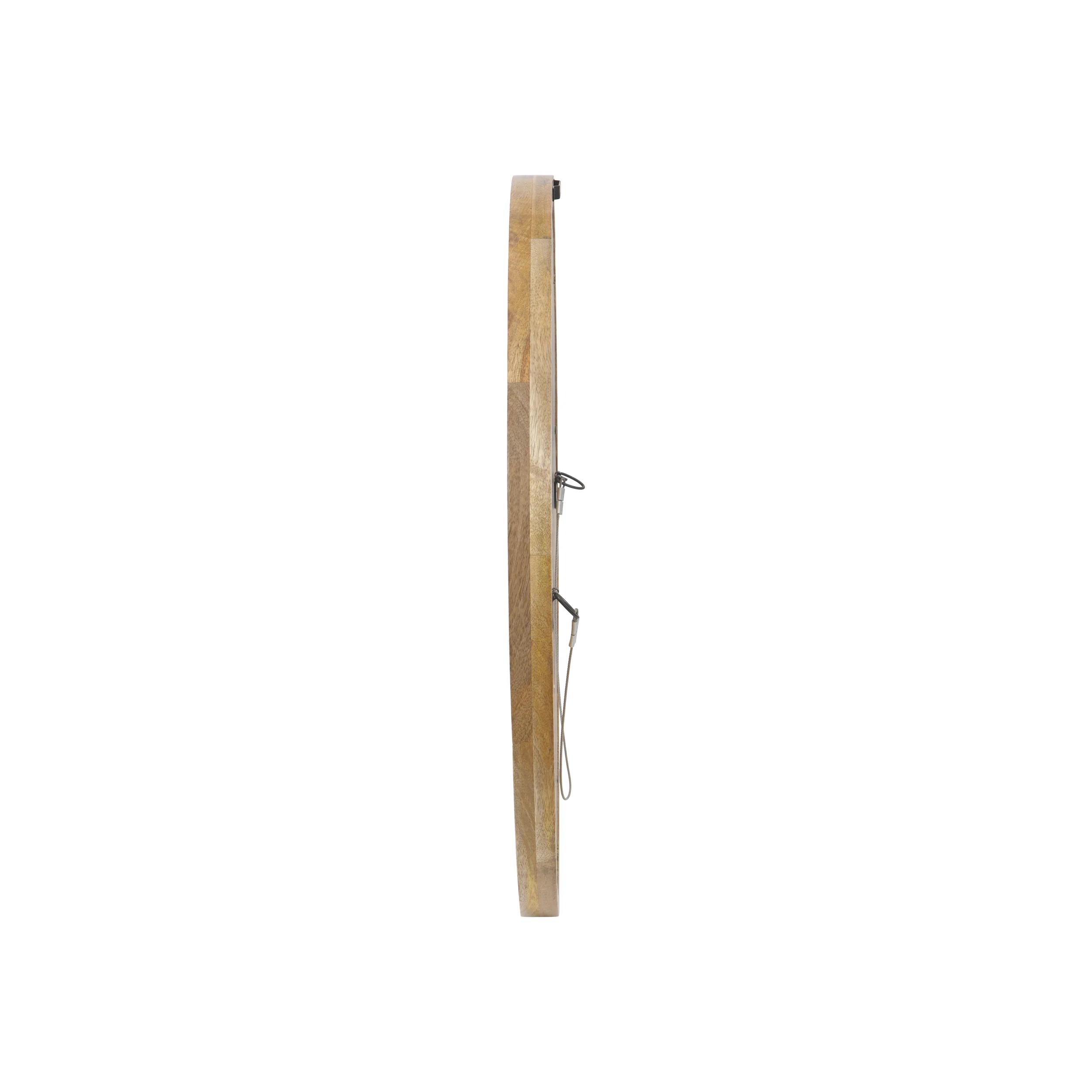 Heather Modern Round Mirror with Mango Wood Frame - furnishings