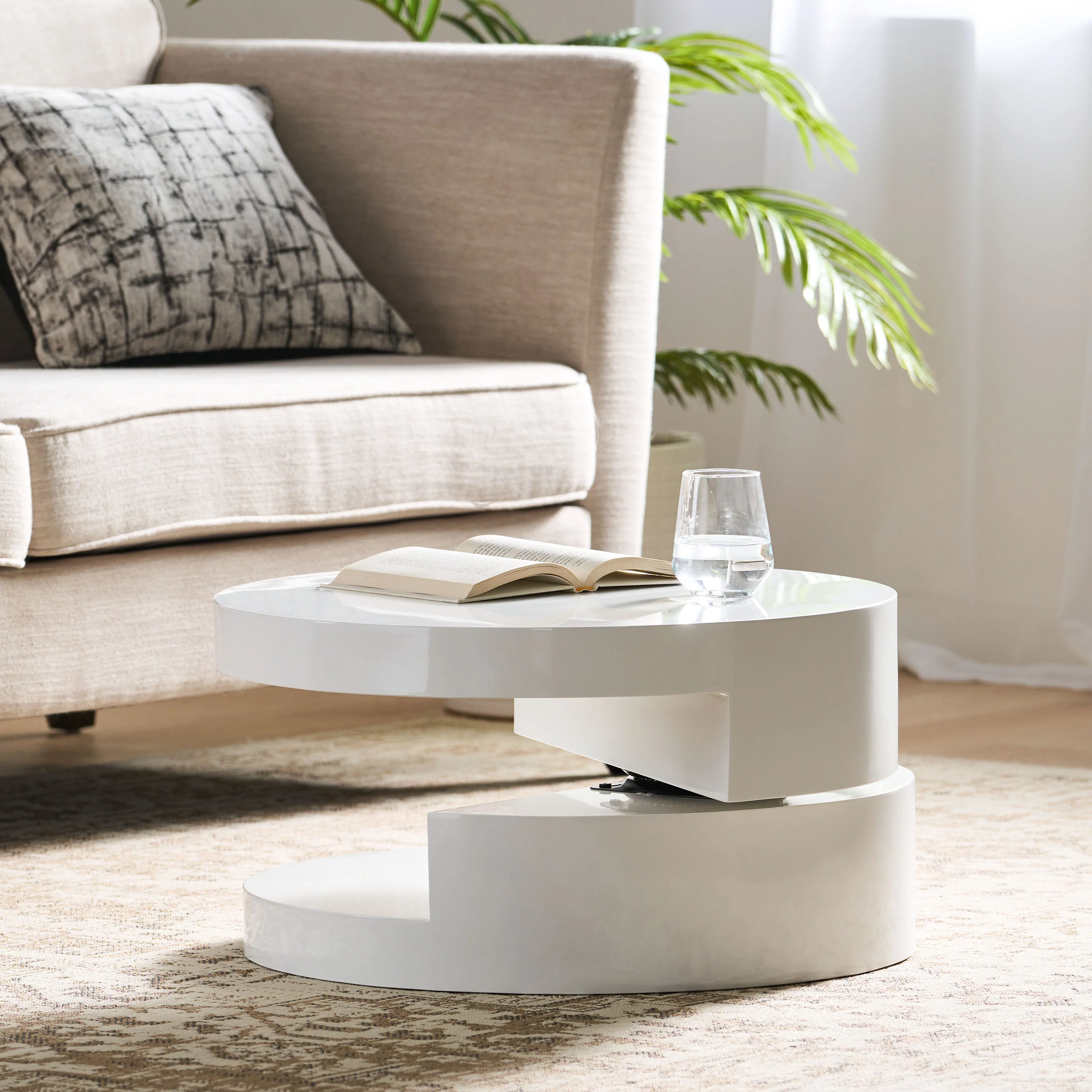 Emerson Small Circular Mod Swivel Coffee Table - furnishings