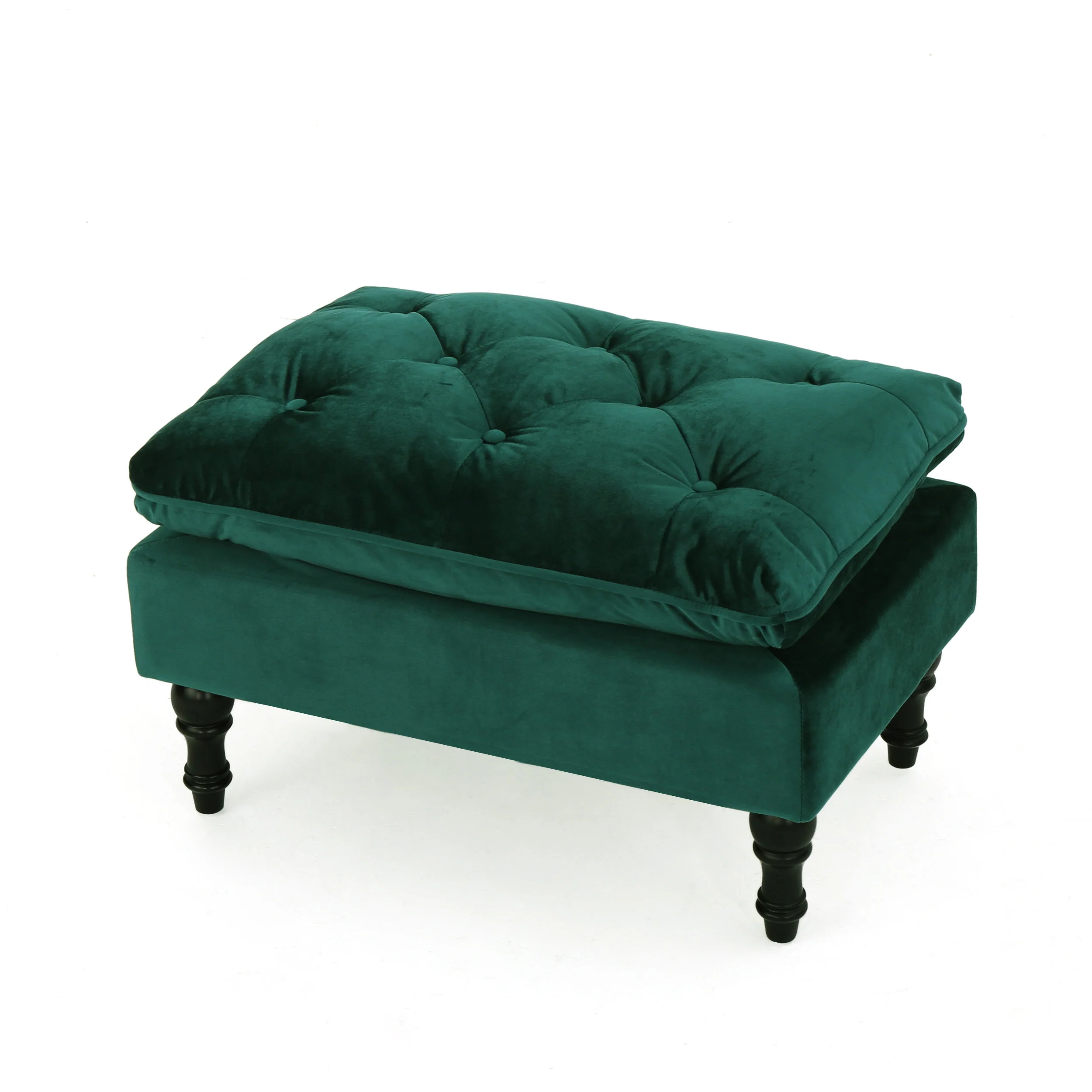 Cordoba Button Tufted Velvet Ottoman Footstool - furnishings