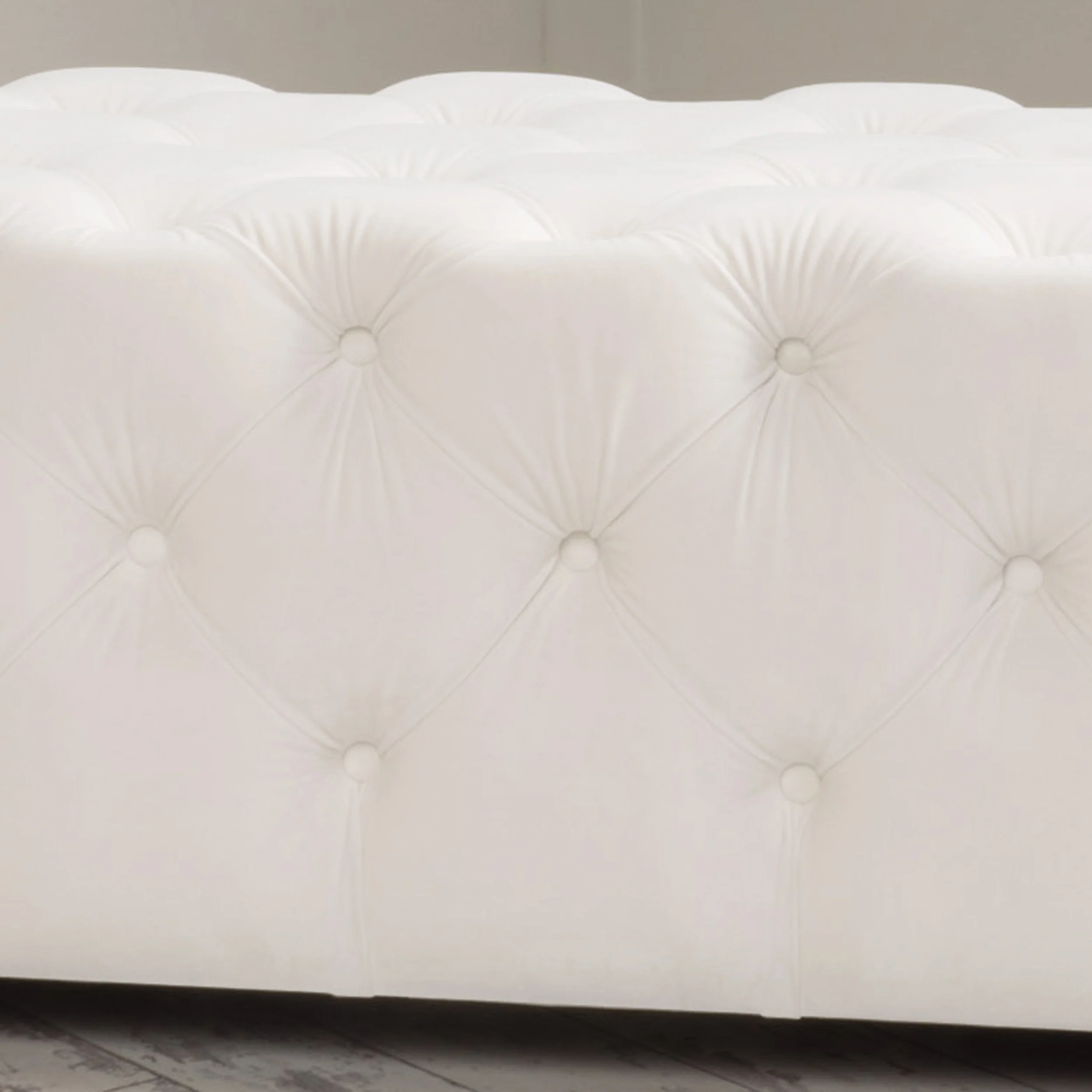 Provence Modern Glam Tufted Velvet Ottoman Bench - furnishings