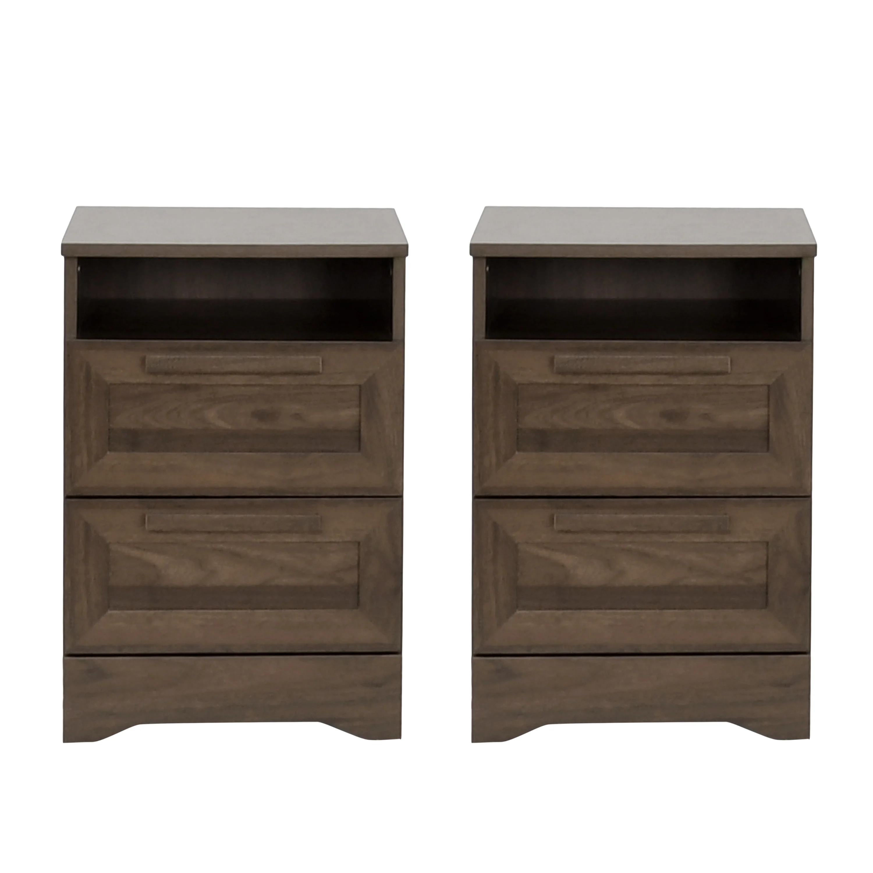 Broxon Rustic 2 Drawer Nightstands, Set of 2 - furnishings