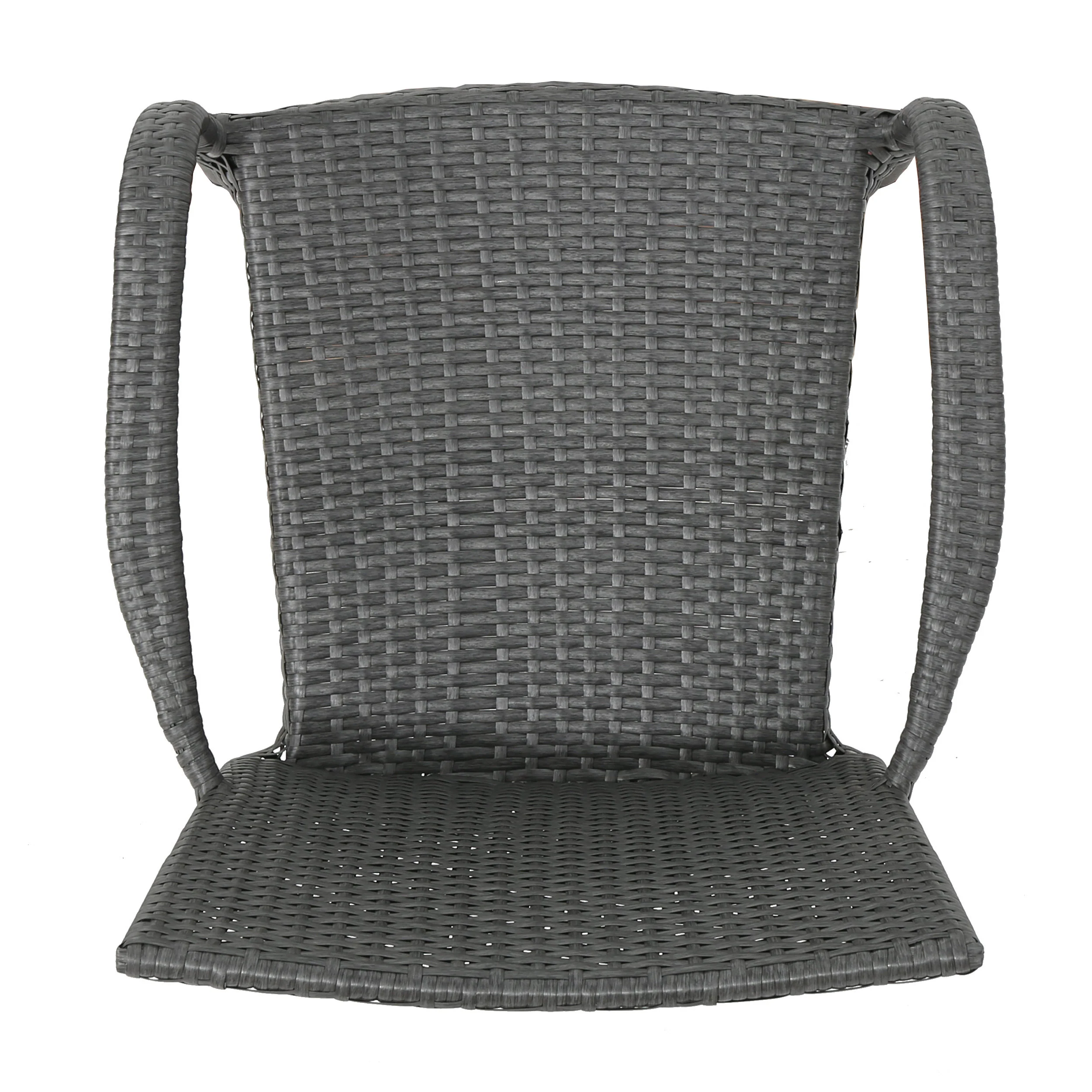 Robin Outdoor 7 Piece Wood and Wicker Dining Set, Gray and Gray - furnishings