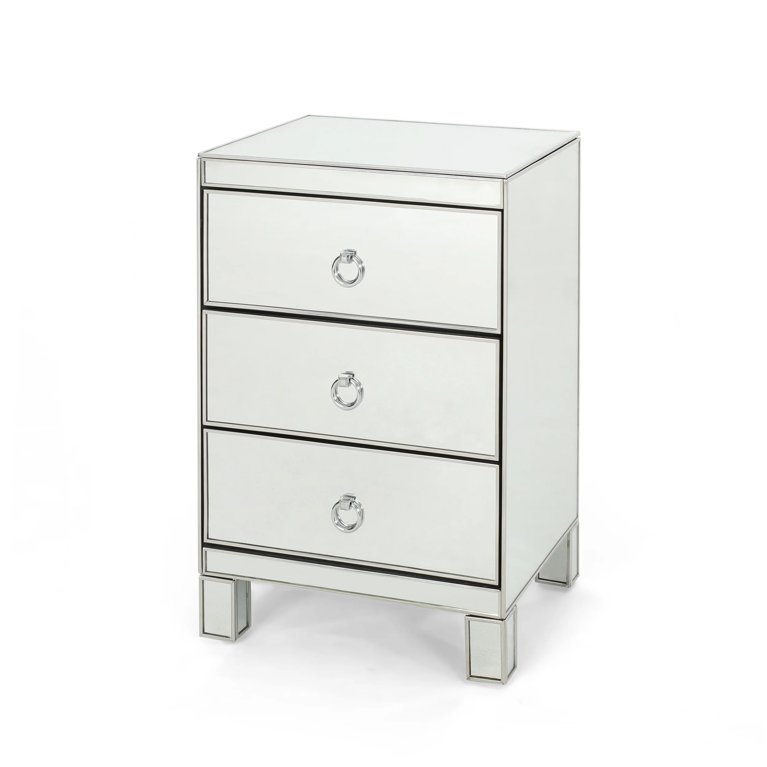 Hedy Modern Mirrored 3 Drawer Cabinet - furnishings