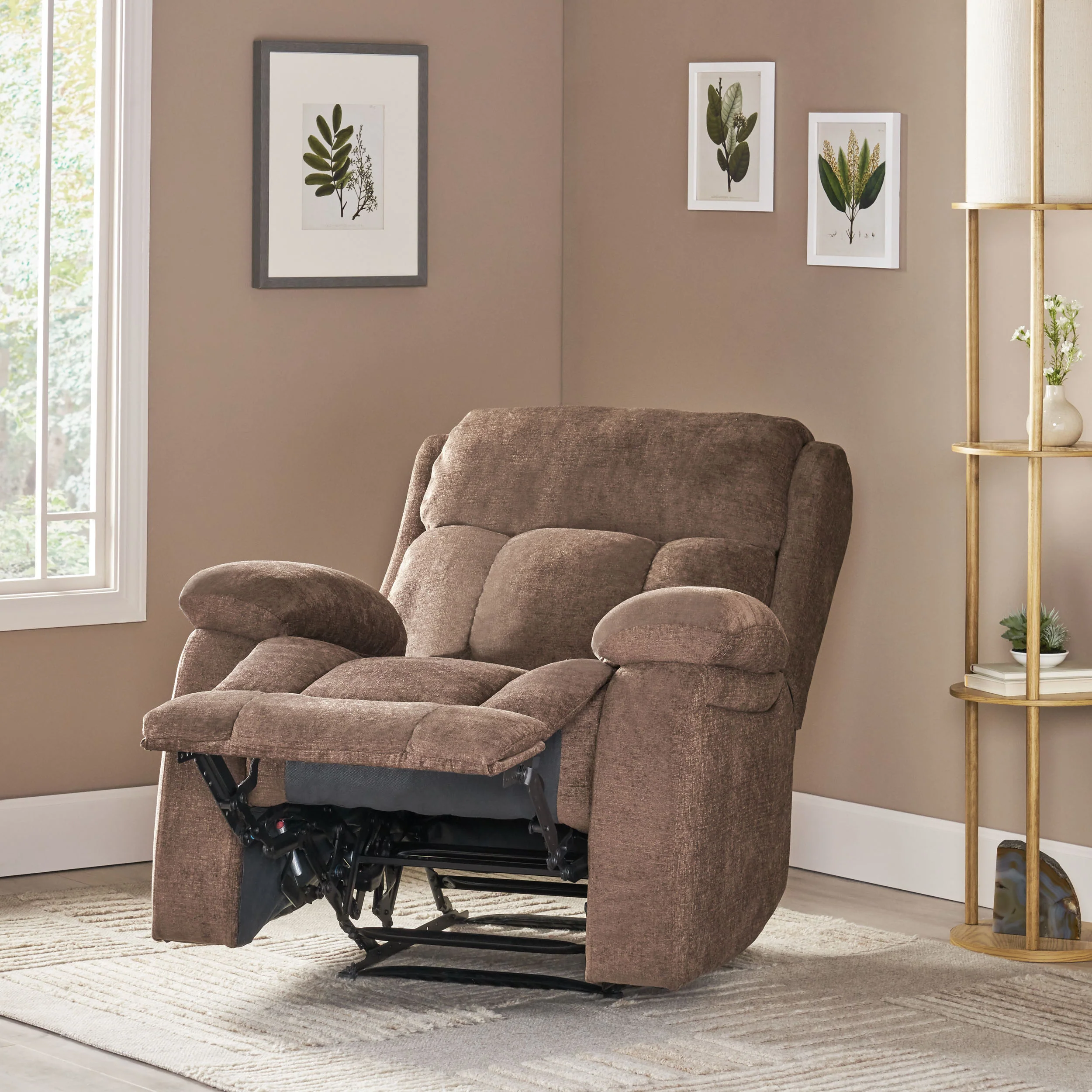 Lexie Contemporary Pillow Tufted Massage Recliner - furnishings