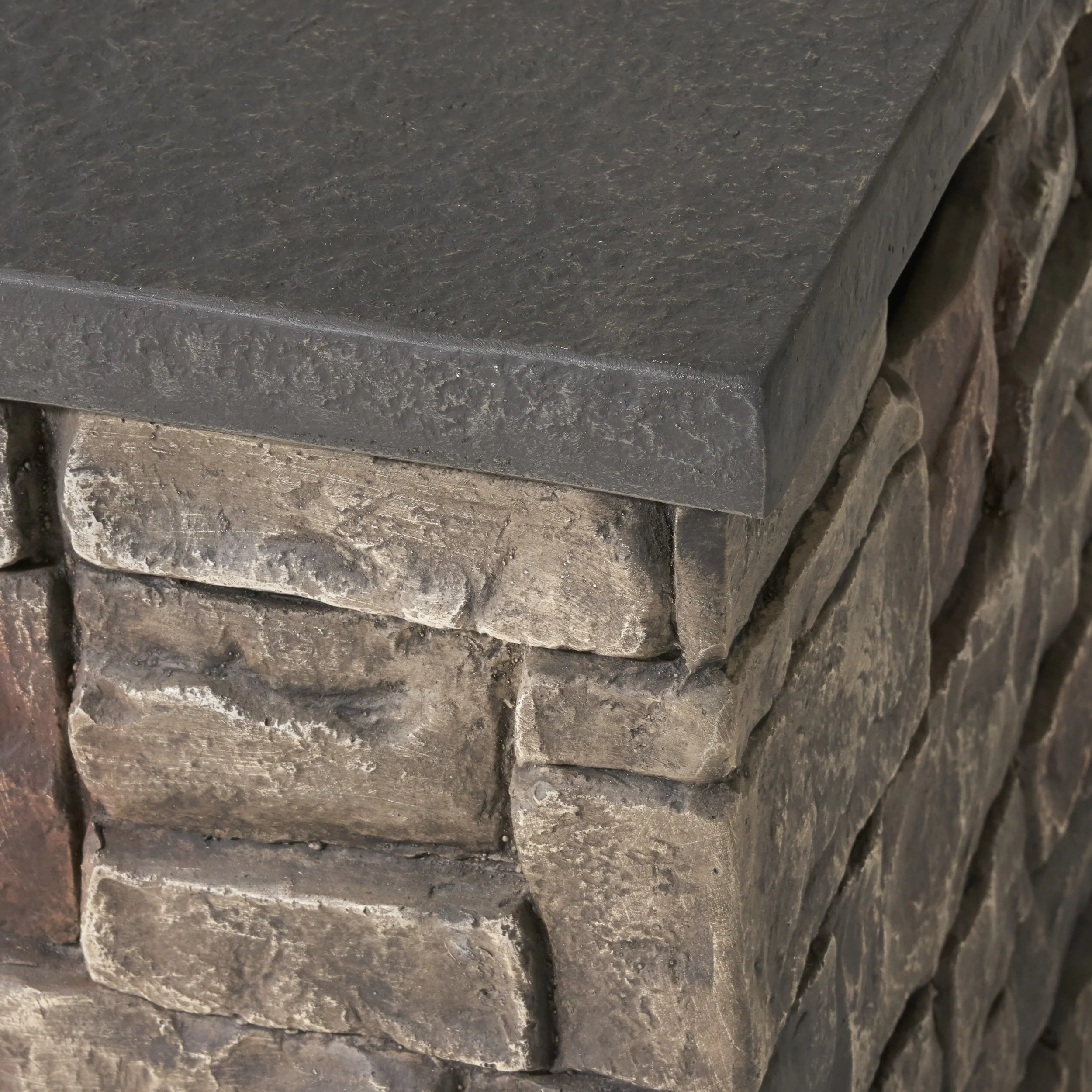 Lillian Rectangular Faux Stone 50,000 BTU Propane Fire Pit - furnishings