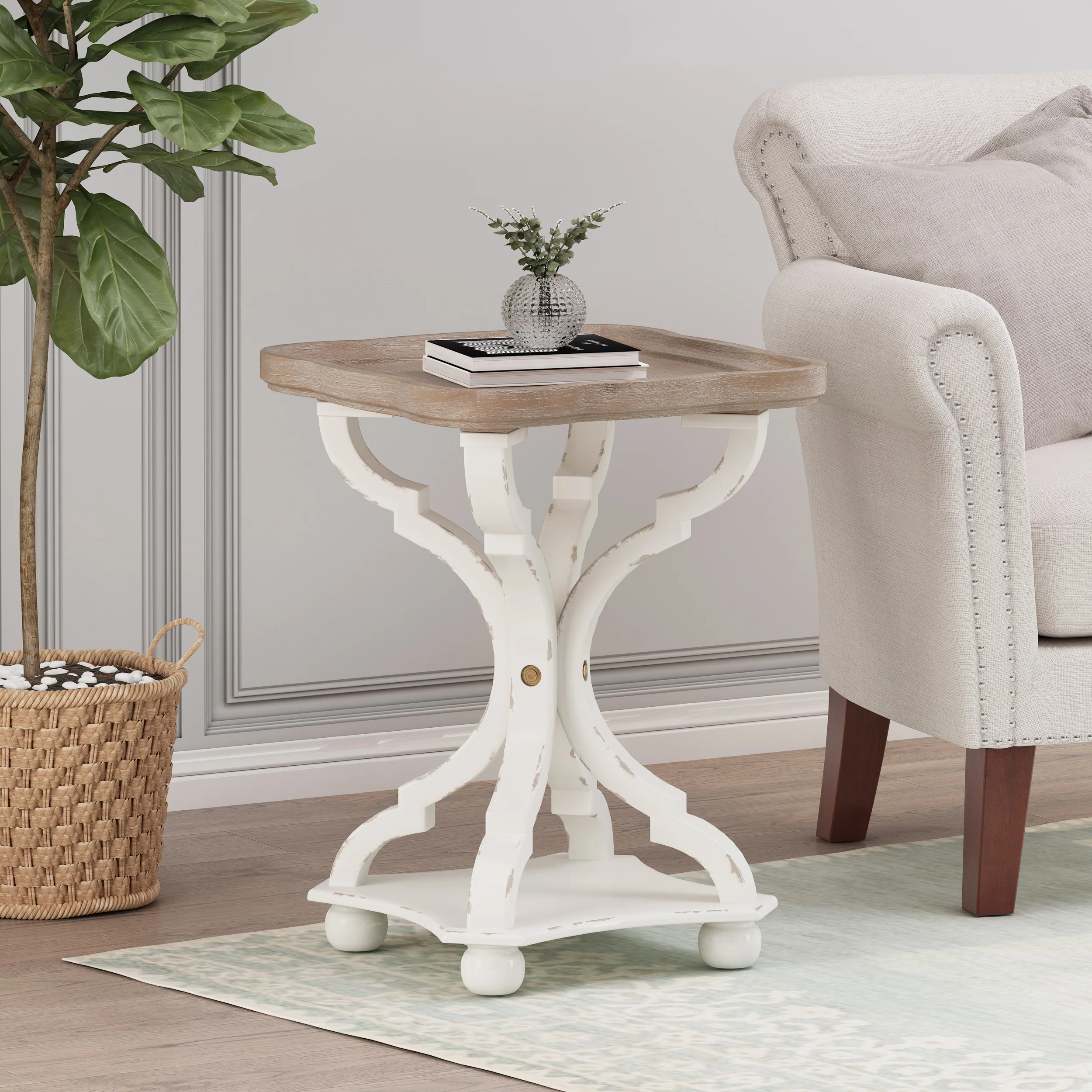 Dianelly French Country Accent Table with Square Top - furnishings
