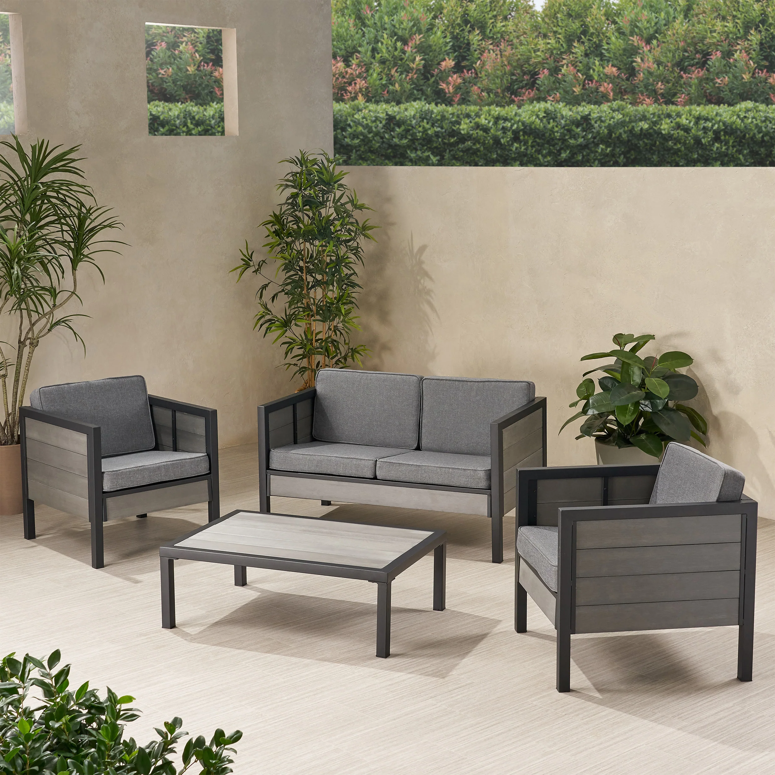 Grace Outdoor 4 Seater Chat Set with Cushions - furnishings