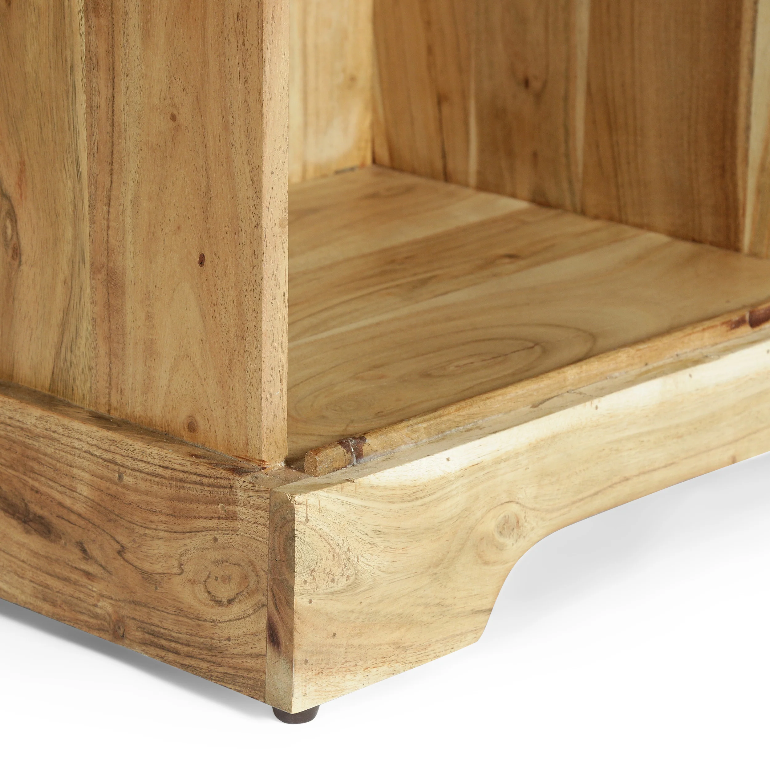 Veatch Modern Industrial Handcrafted Acacia Wood Live Edge Cabinet with Sliding Door, Natural and Black - furnishings