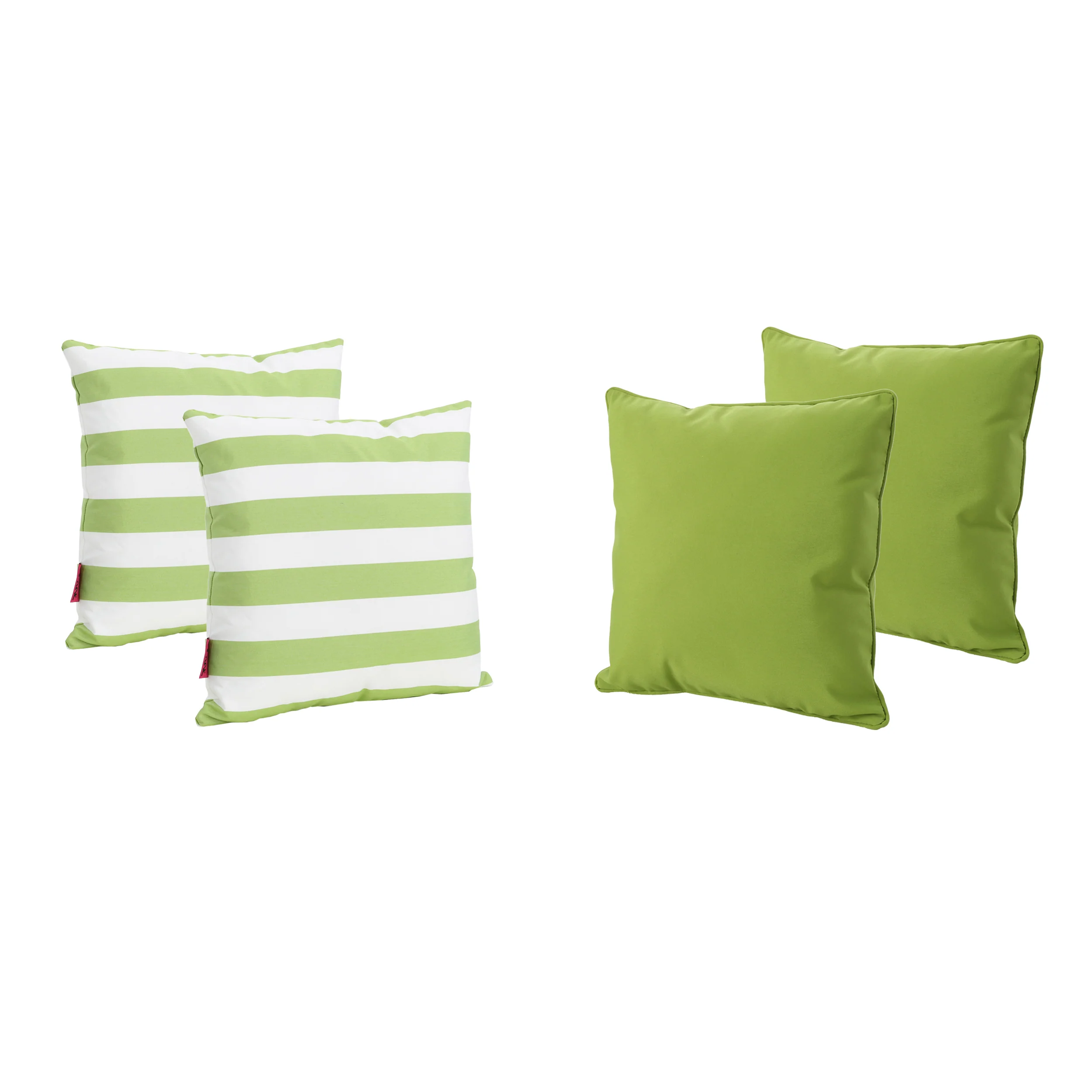 La Jolla Outdoor Striped Water Resistant Square Throw Pillows - Set of 4 - furnishings