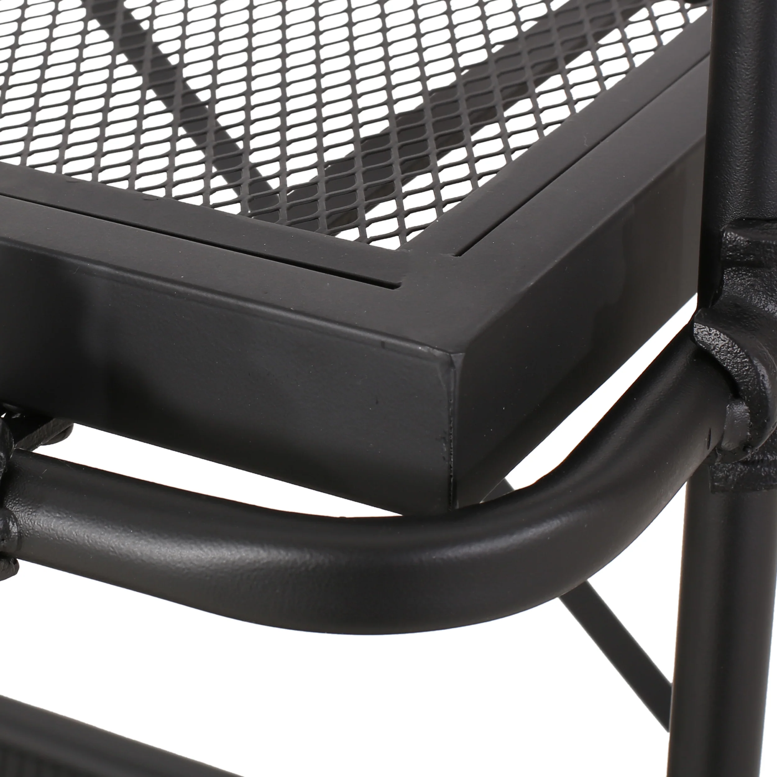 Kayla Indoor/Outdoor Industrial Iron Mesh 5 Shelf Bookcase, Matte Black - furnishings