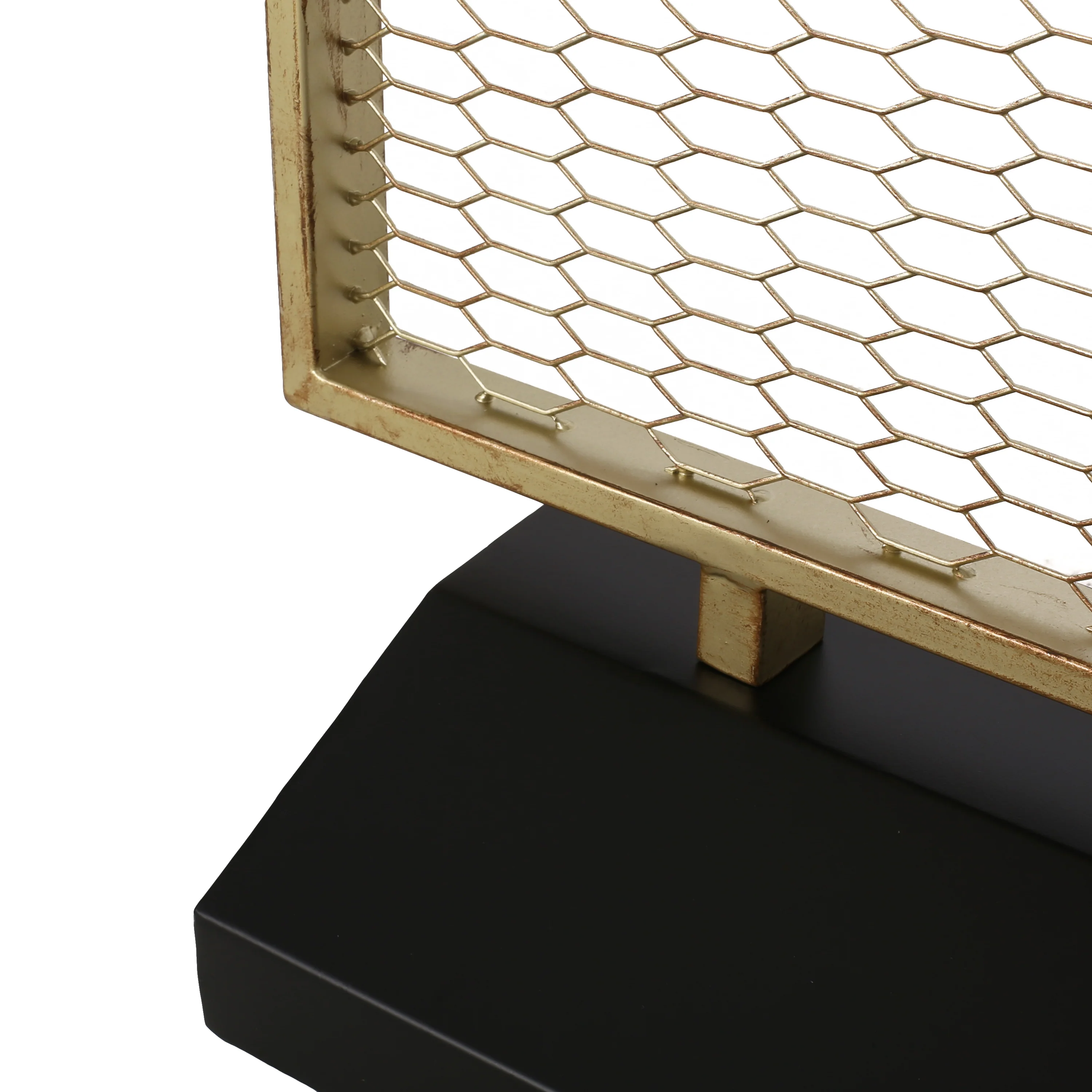 Jessamine Modern Mesh Room Divider, Gold Brushed Brown and Black - furnishings