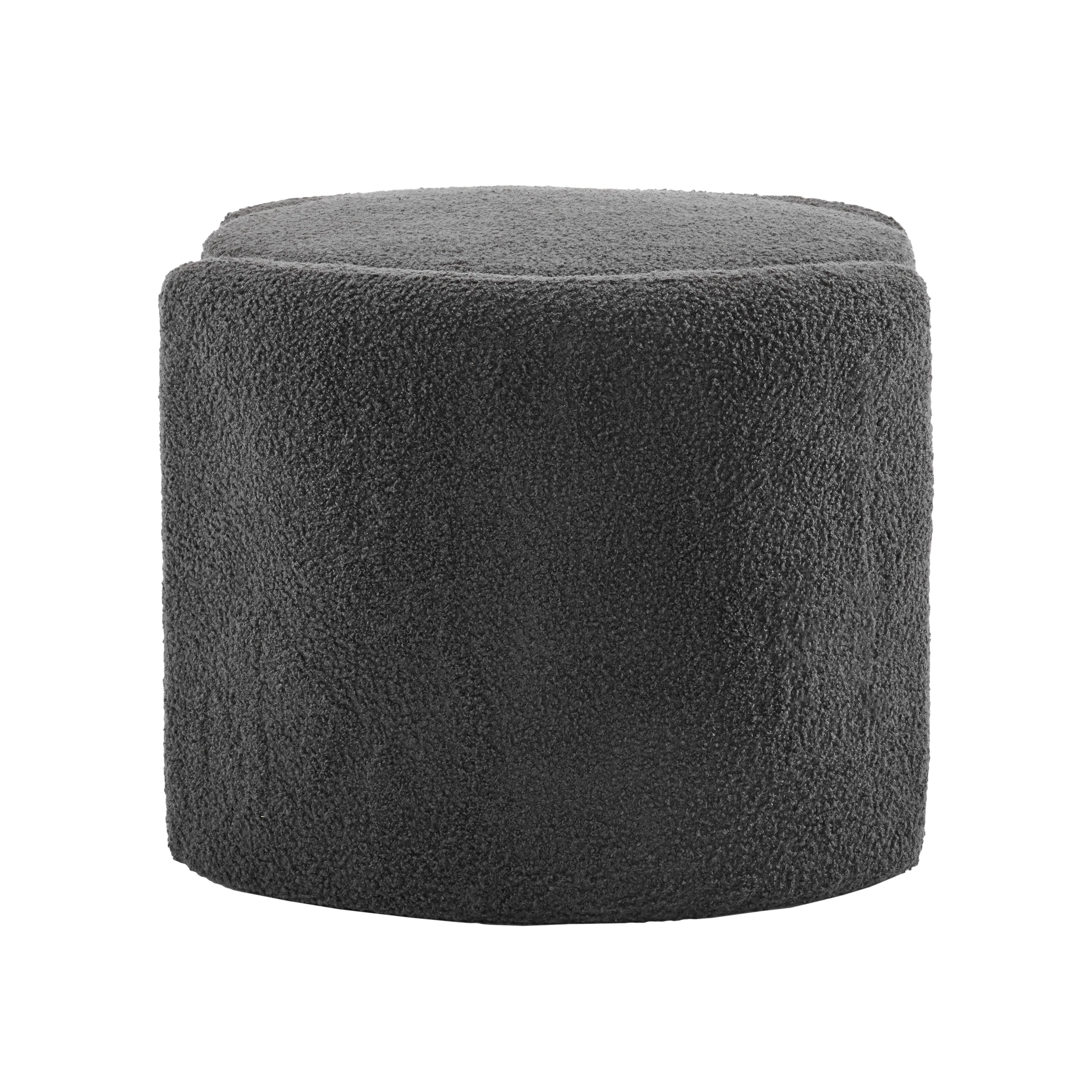 Cozy Lamb Fleece Oval Storage Ottoman Footstool Bench - furnishings