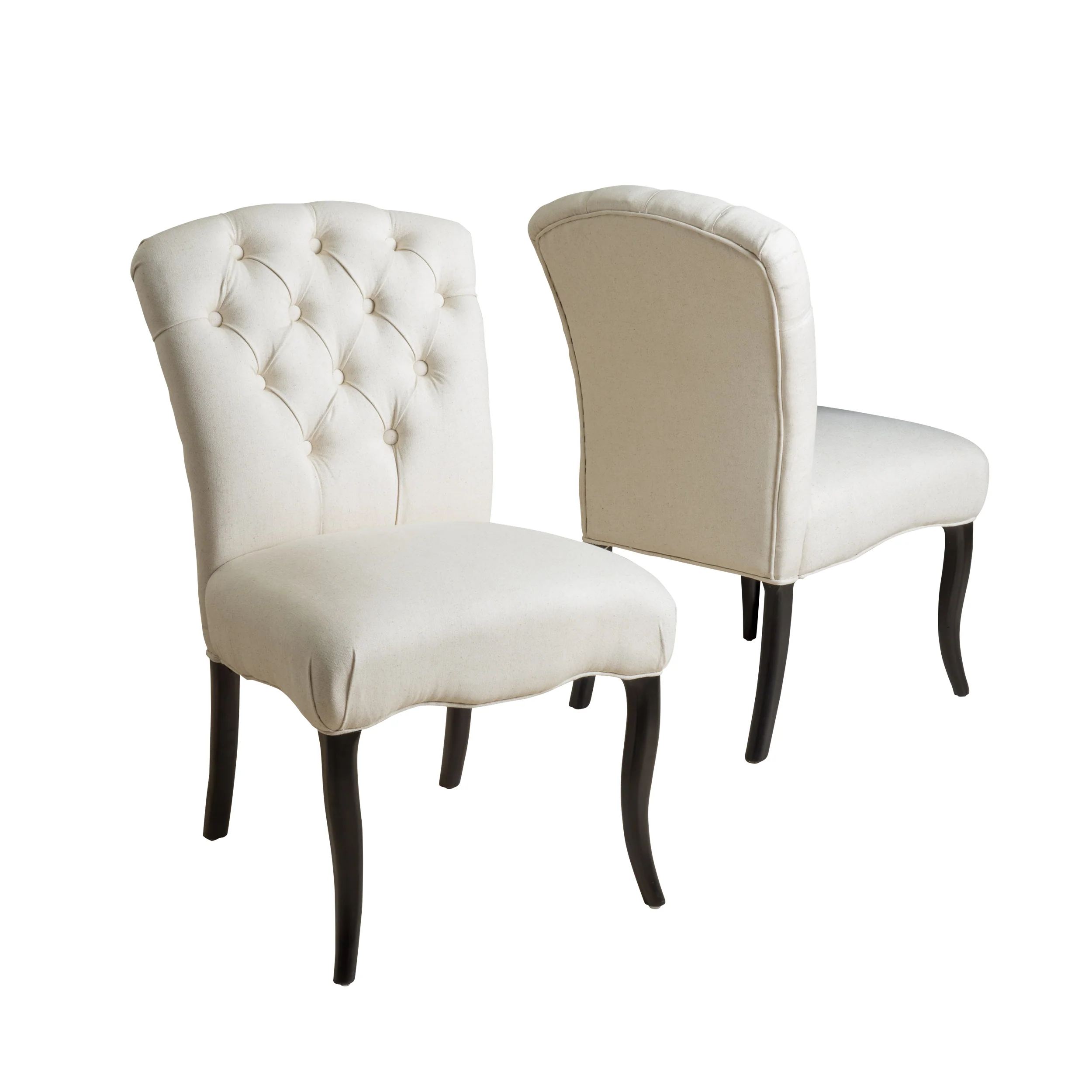 Hallie Traditional Tufted Armless Dining Chairs (Set of 2) - furnishings