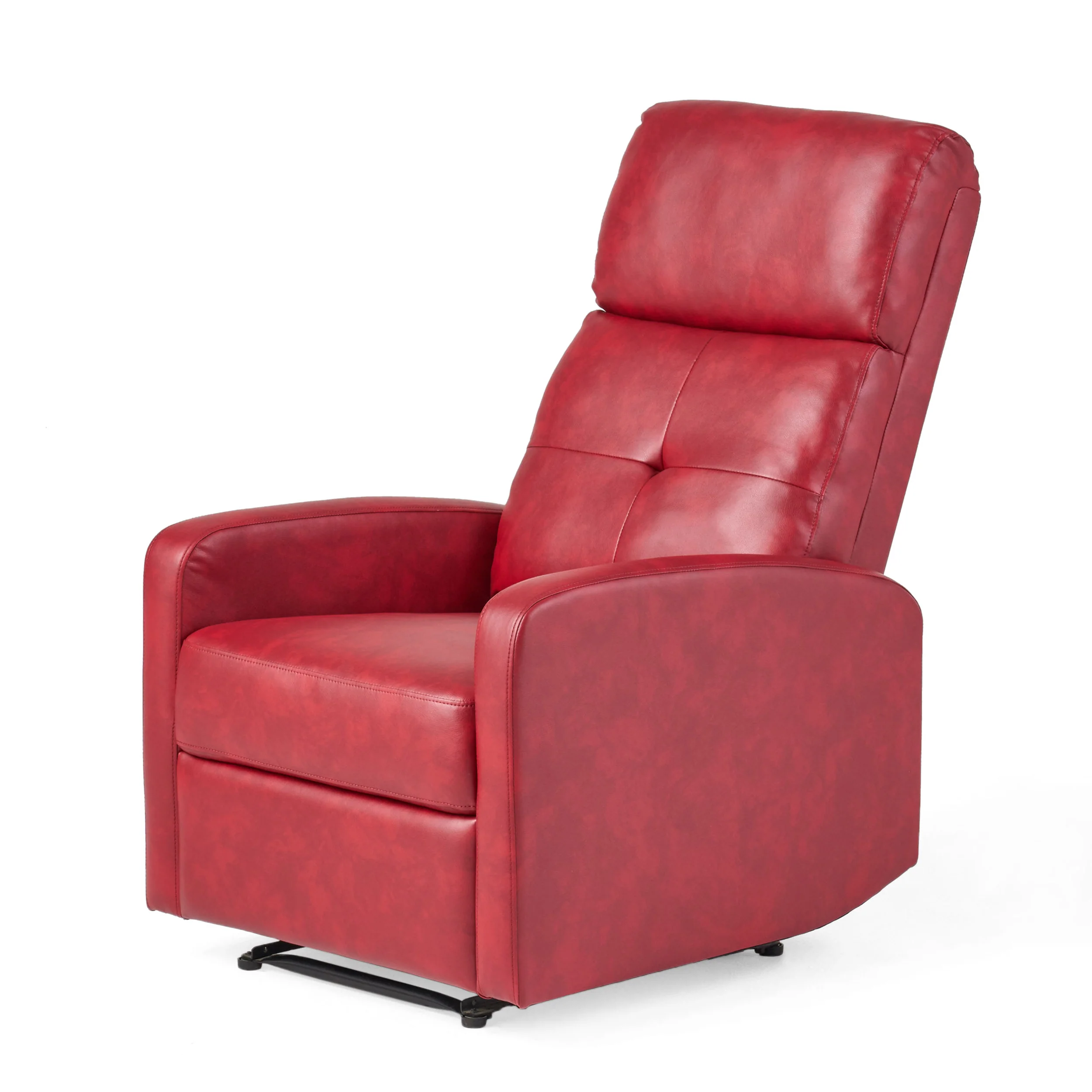 Teyana Contemporary Pillow Top Leather Recliner - furnishings