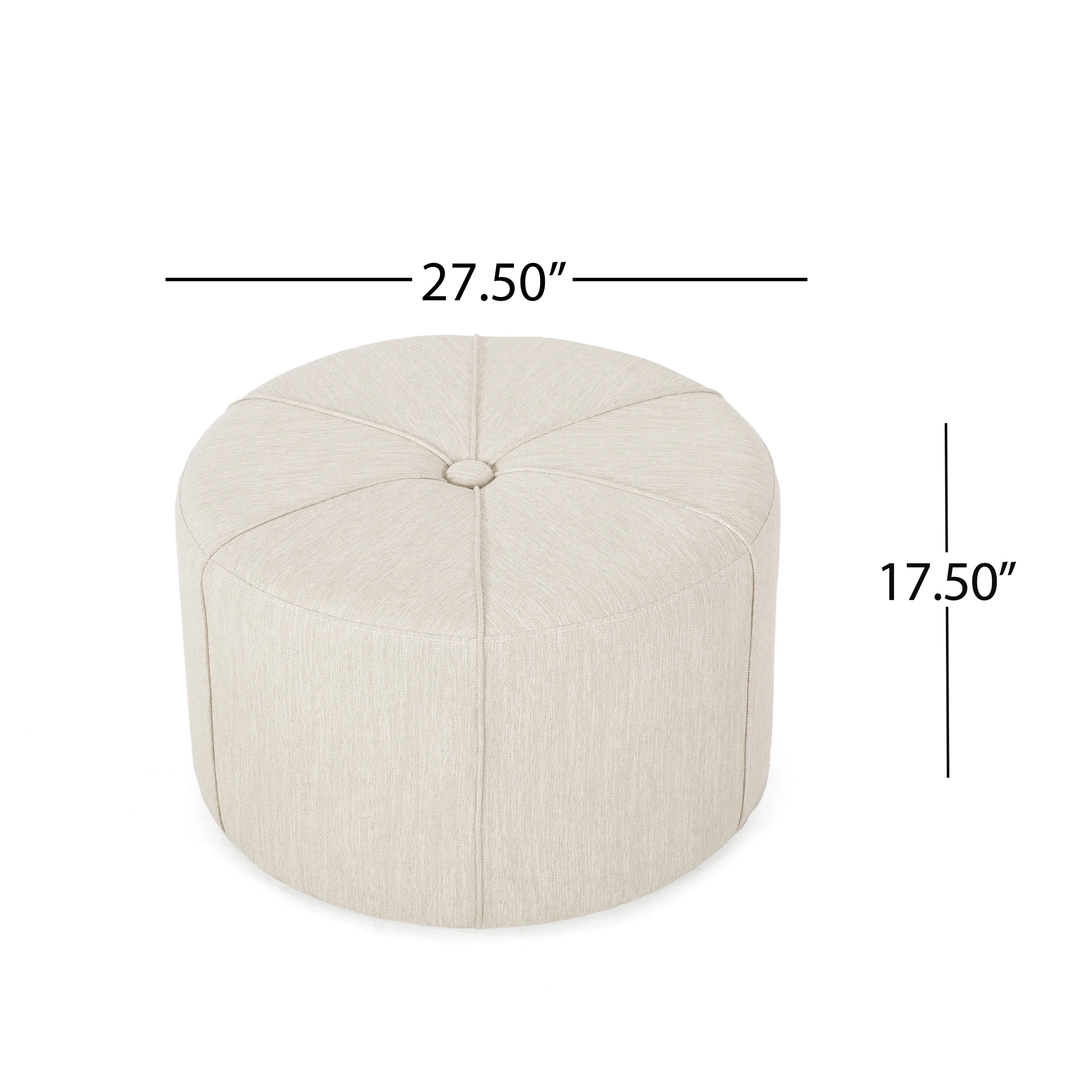 Bergeson Fabric Upholstered Round Ottoman - furnishings