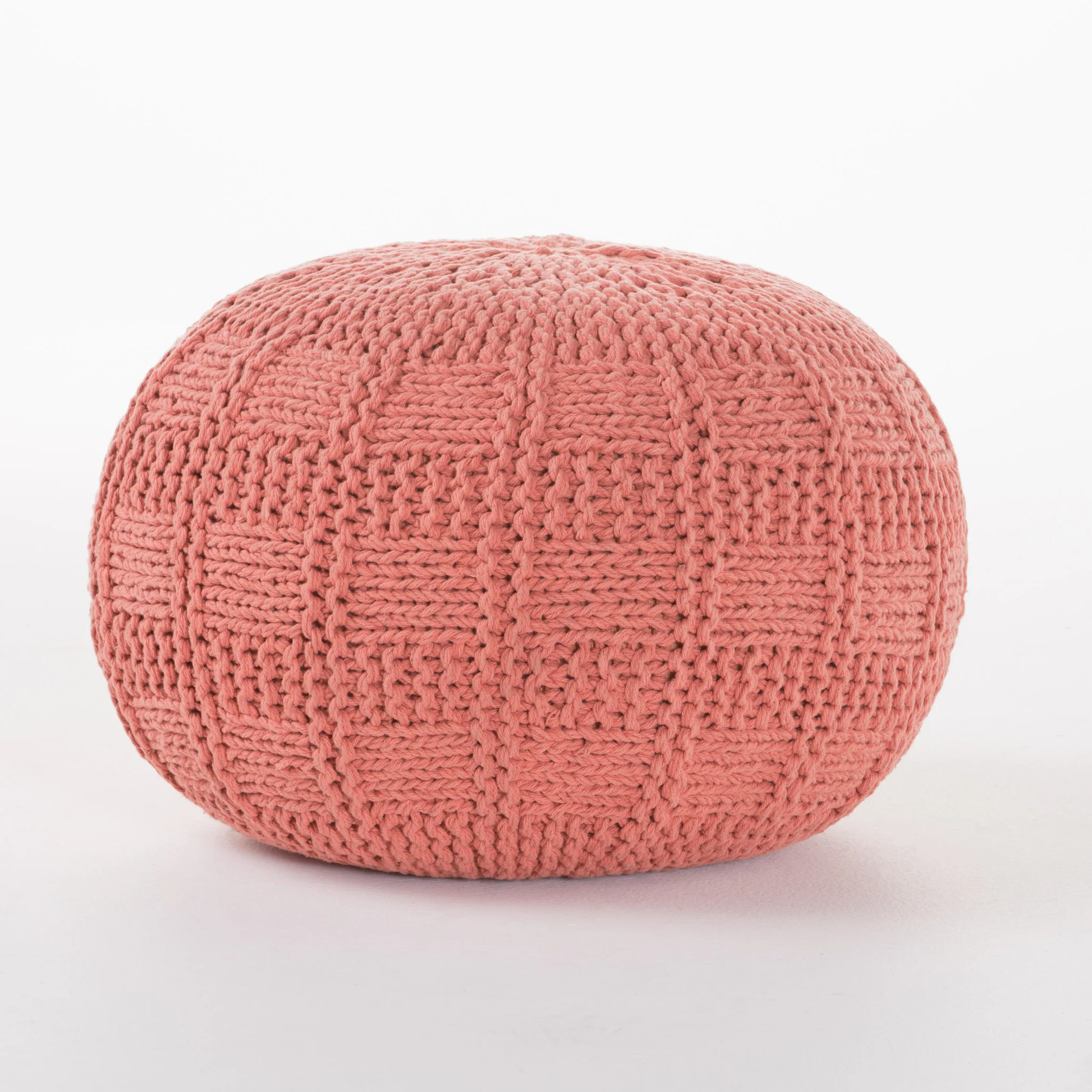 Valentine Handcrafted Modern Fabric Pouf - furnishings